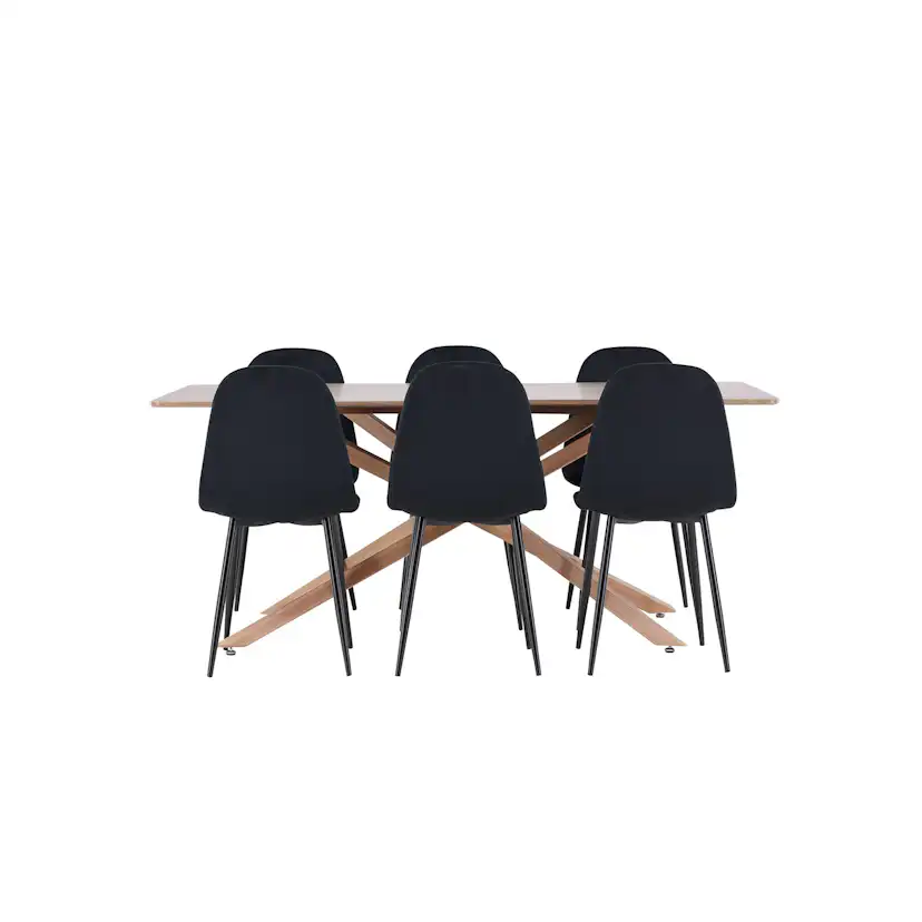 Spisegruppe Venture Home Piazza 180 med 6 stk Polar Stoler Fløyel