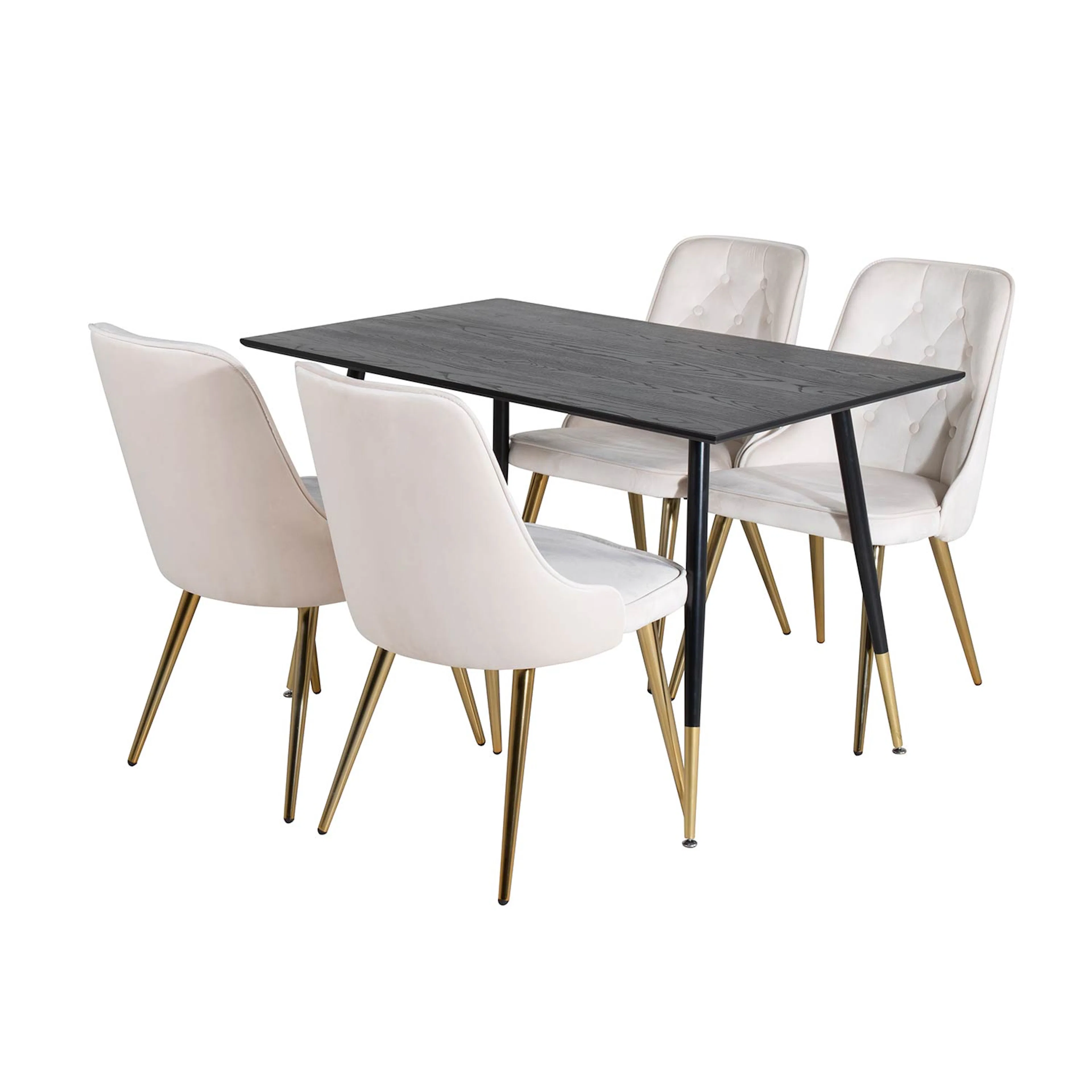 Spisegruppe Venture Home Dipp med 4 Velvet Deluxe Stoler