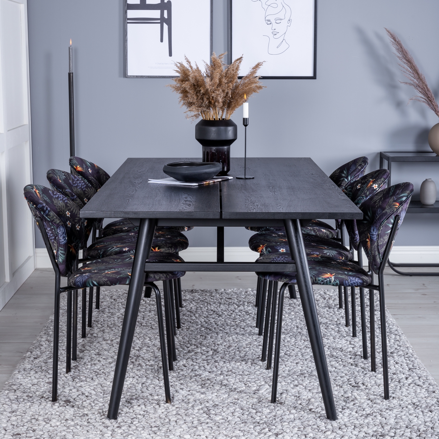 Spisegruppe Venture Home Salt med 6 Valor Stoler