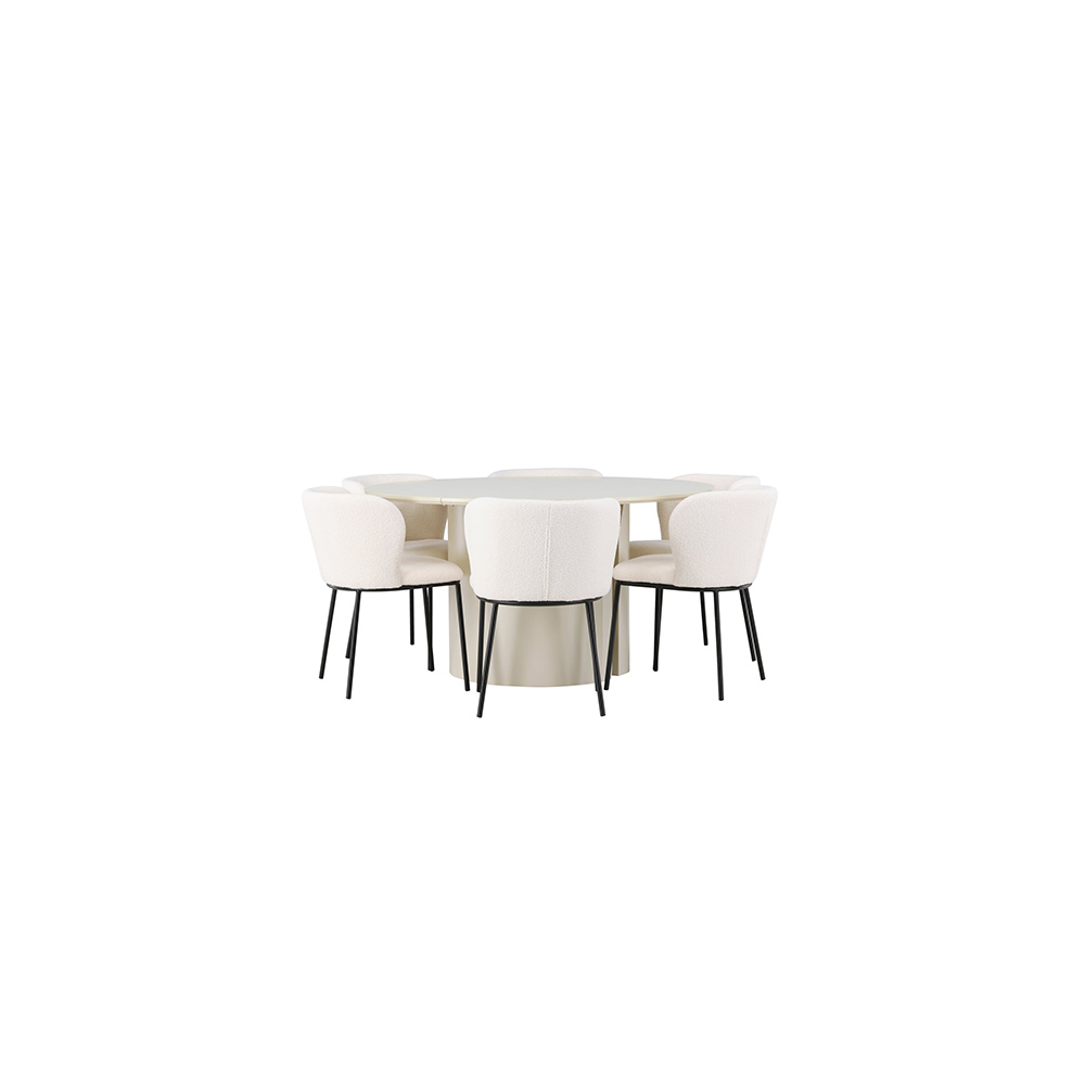 Spisegruppe Venture Home Sandvik med 6 Edina Stoler