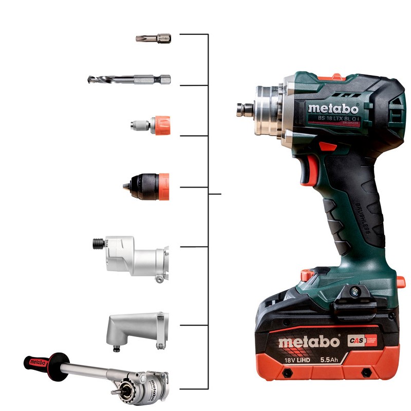 Batteridrill Metabo BS 18 LTX BLQI 2X5,5AH