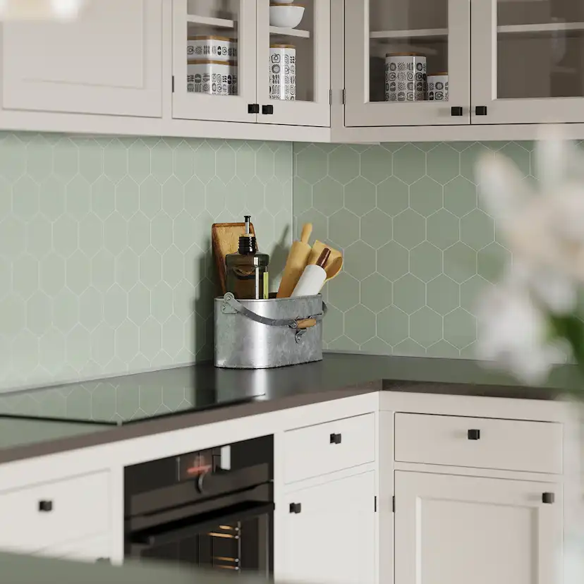 Kitchen Board Fibo 5206-KM71 EM Olive Green Hexagon