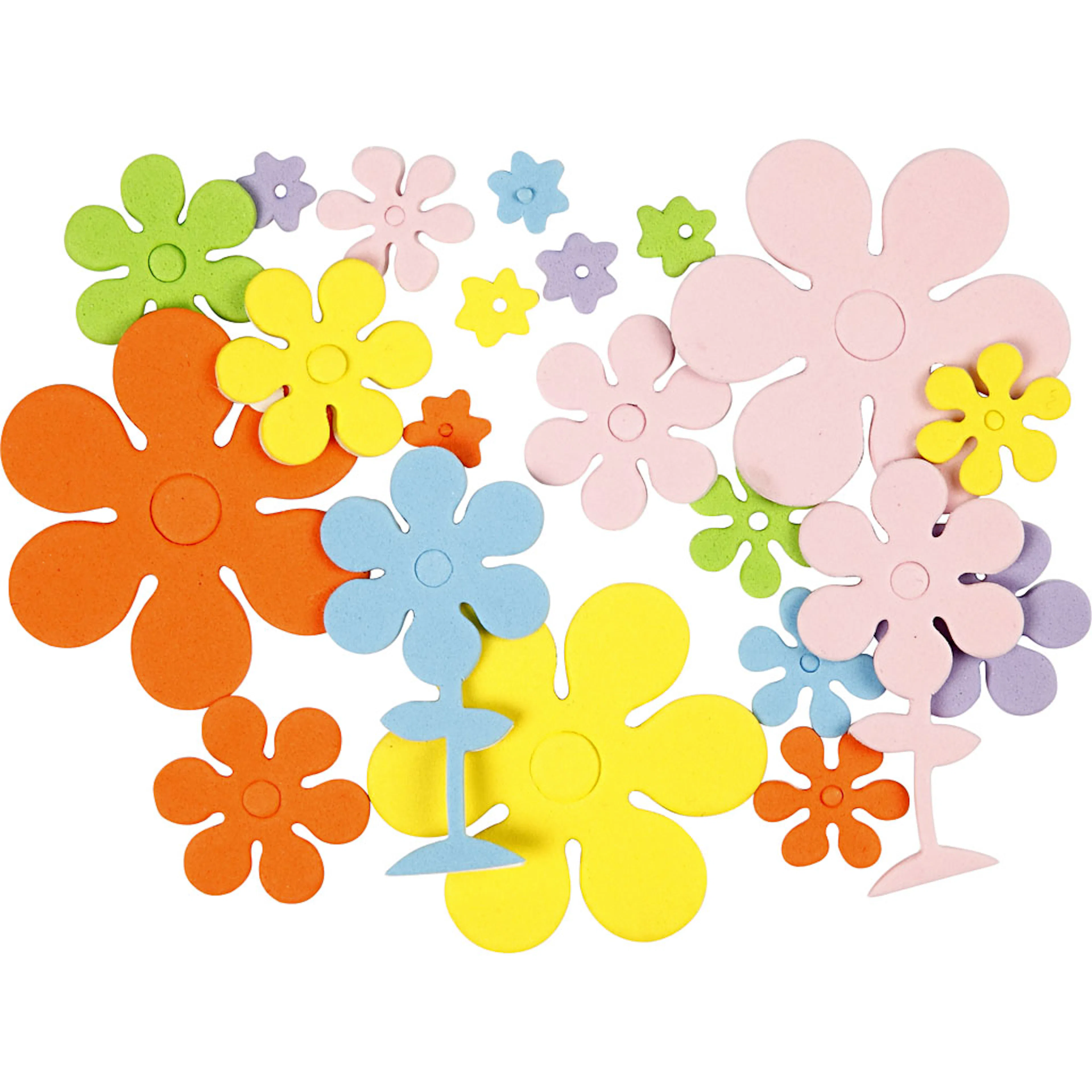 Mosgummiblomster Creativ Company Ass Farger Str 10-60 mm 100 Ass/1 Pk