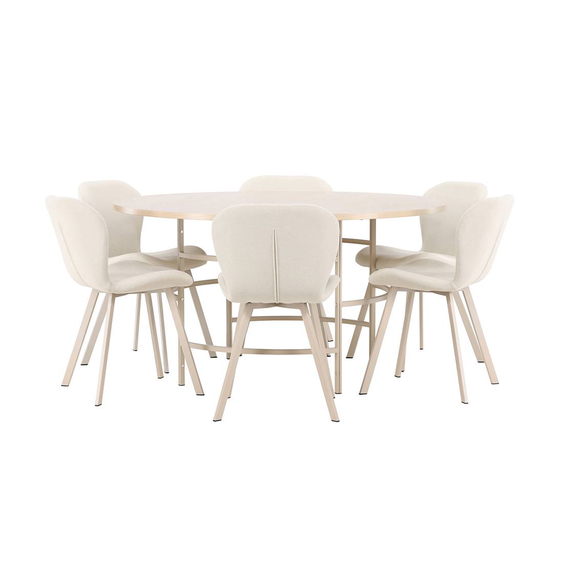 Spisegruppe Venture Home Copenhagen Ø140 cm med 6st Lilja Spisestoler