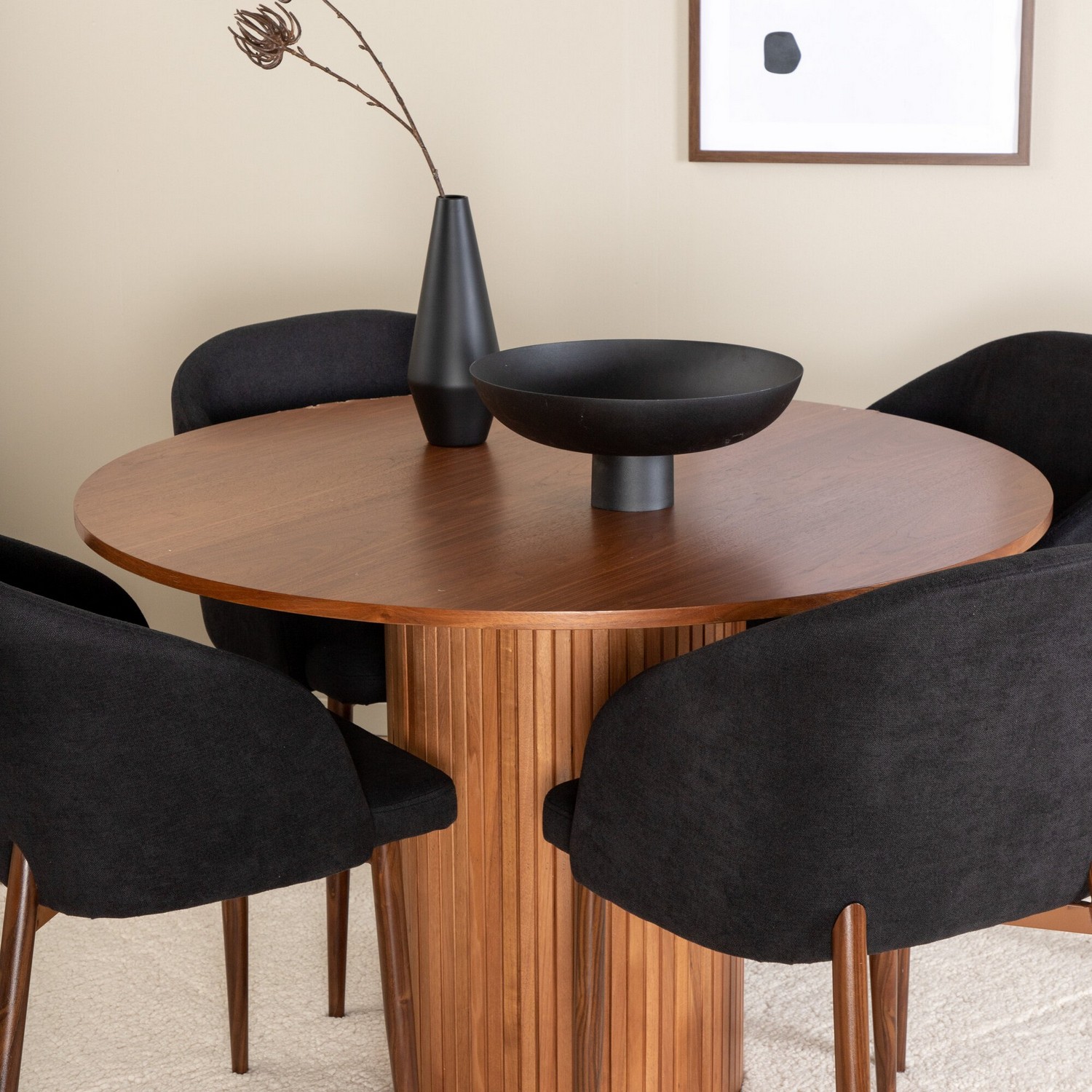 Spisegruppe Venture Home med Bianca Spisebord og 4 Archie Spisestoler