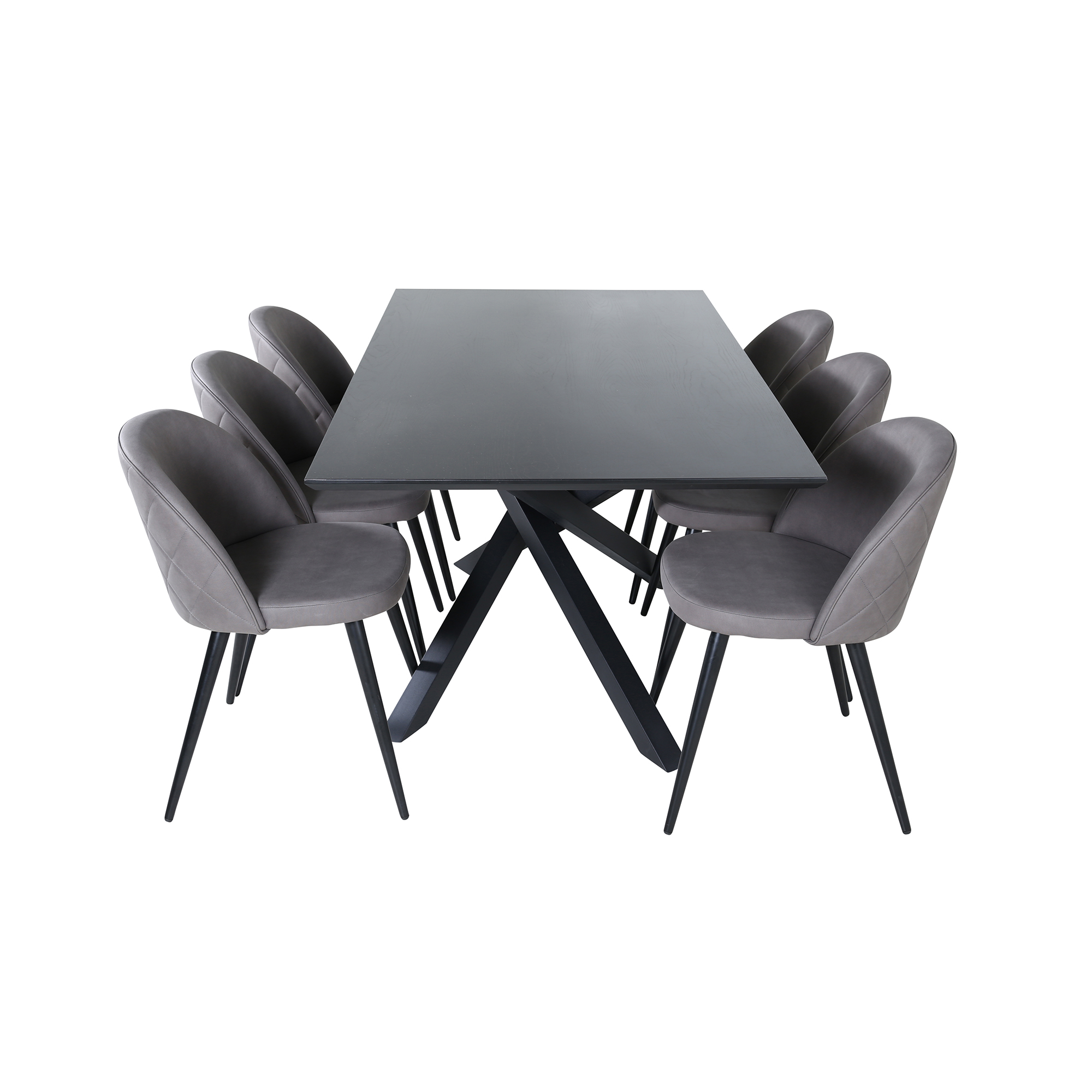 Spisegruppe Venture Home med Piata Spisebord og 6 Valentina Stitcthes Spisestoler