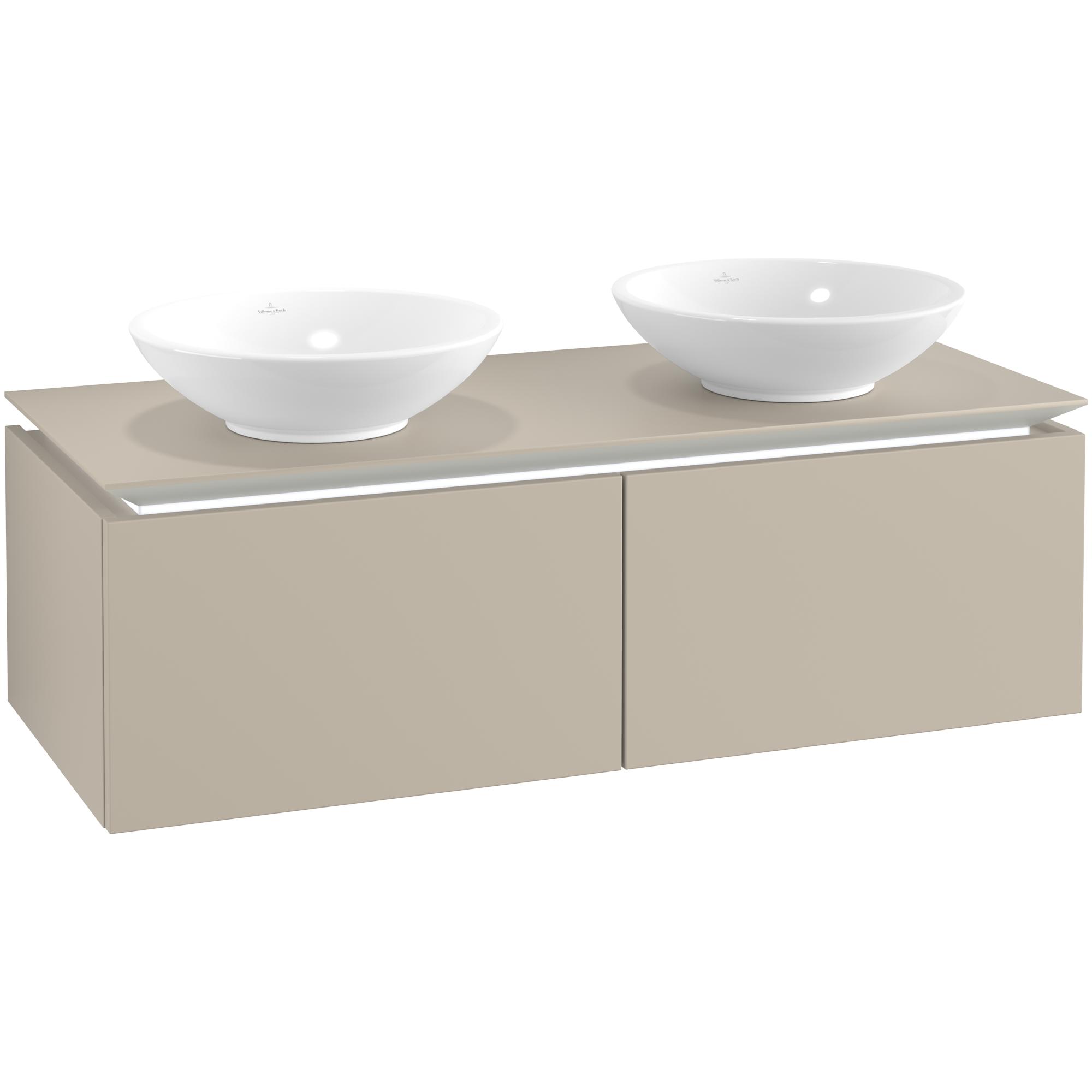 Tvättställsskåp Villeroy & Boch Legato Kompakt 1200 med 2 Lådor för Två Ytmonterade Tvättställ | badrum - badrumsmobler - tvattstallsskap-och-kommod | KakelKungen
