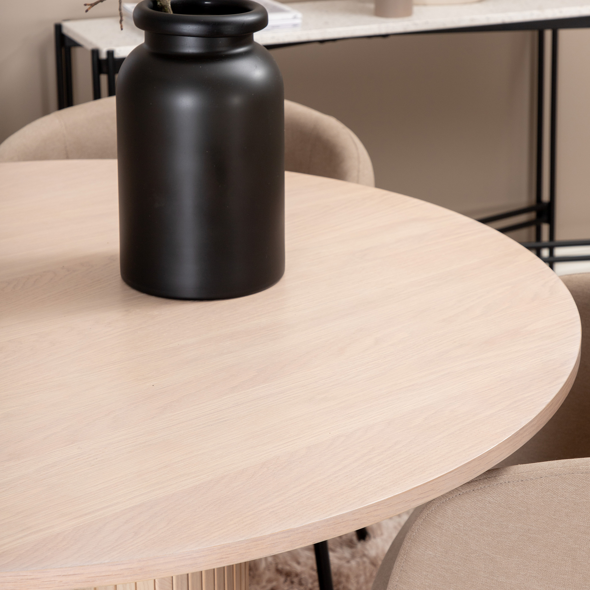 Spisegruppe Venture Home Bianca Rund med 4 Bergen Stoler Polyester