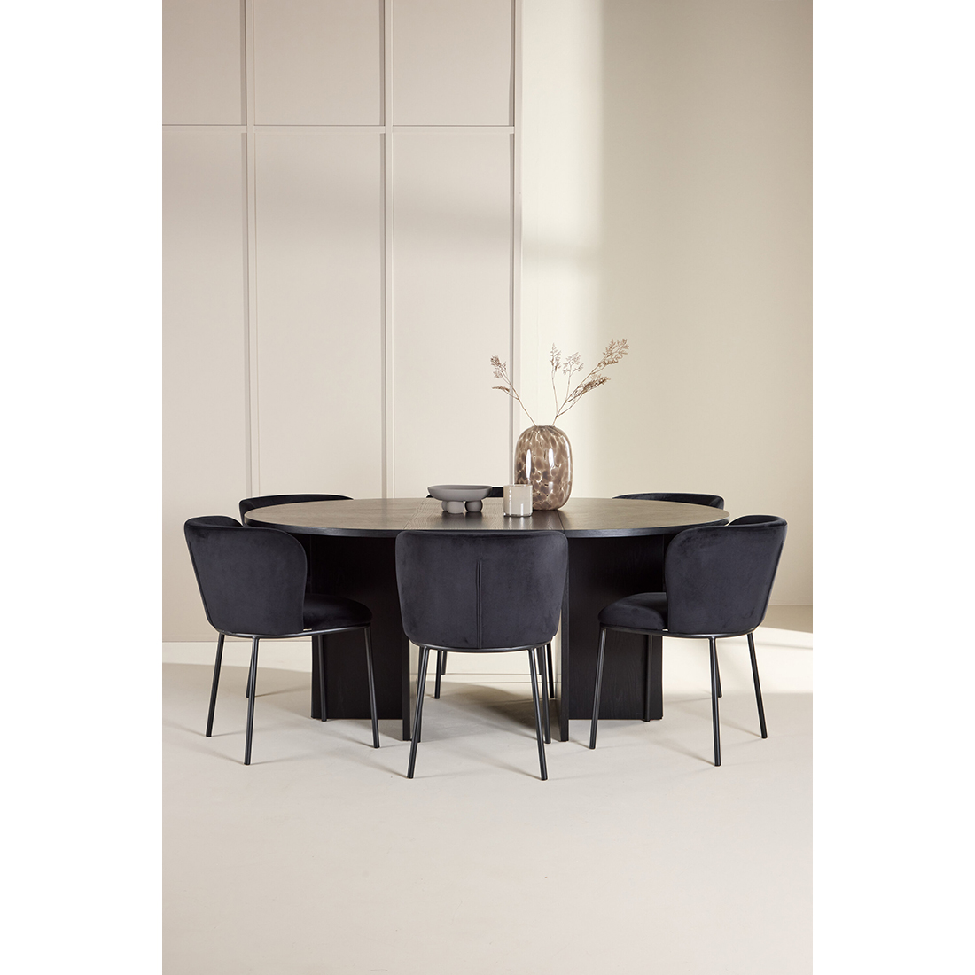 Spisegruppe Venture Home Strada Ø120 cm med 6st Edina Spisestoler