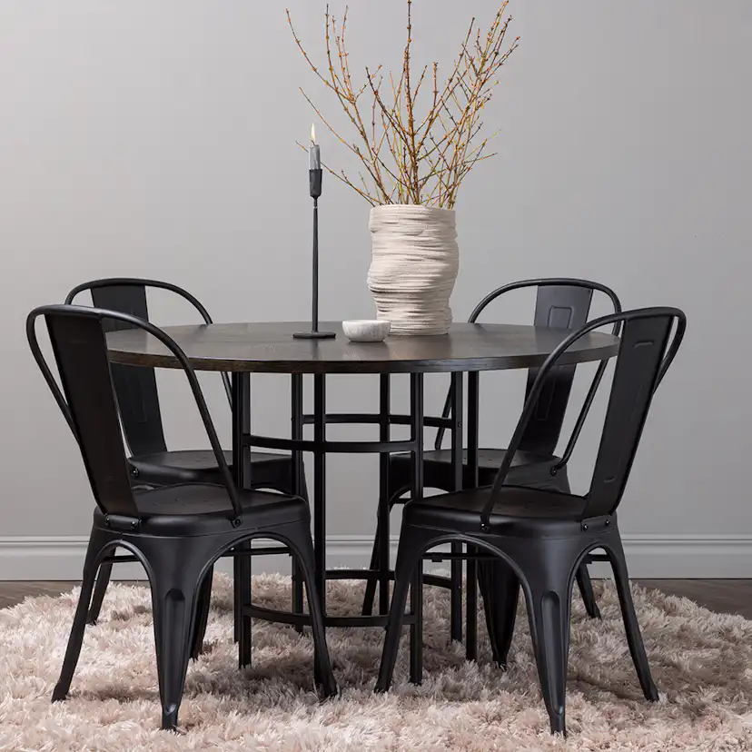 Spisegruppe Venture Home Copenhagen Ø 115 cm med 4 Tempe Stoler
