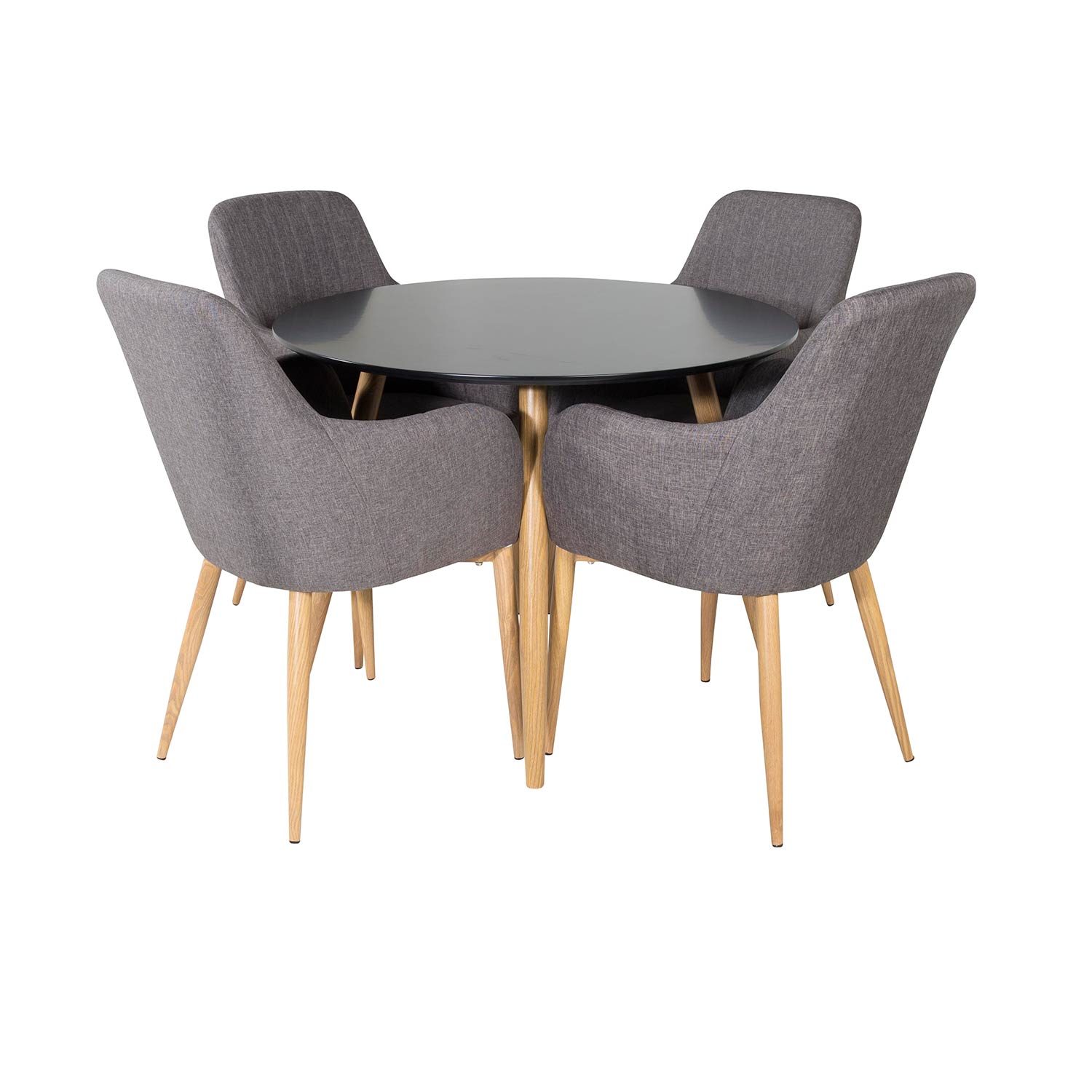 Spisegruppe Venture Home Plake med 4 Corina Stoler Polyester Rundt