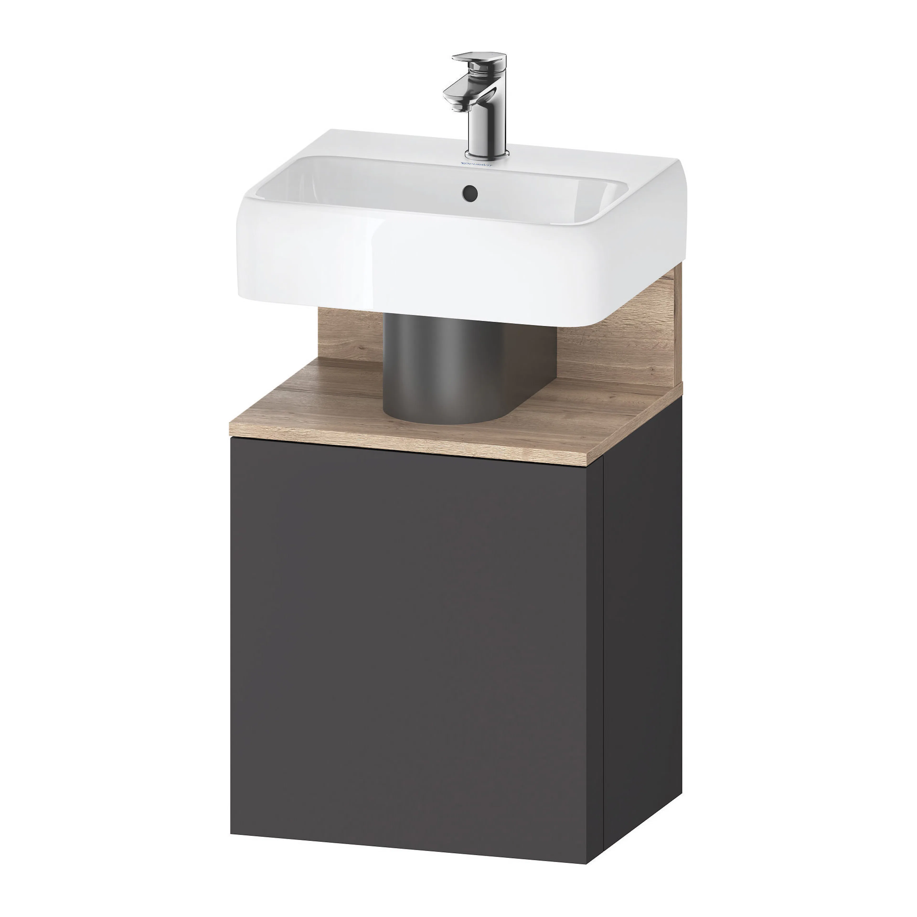 Möbelpaket 440x350 Qatego, inkl tvättställ Grafit matt, dörr Bredd: 440 mm, Hägning: Höger