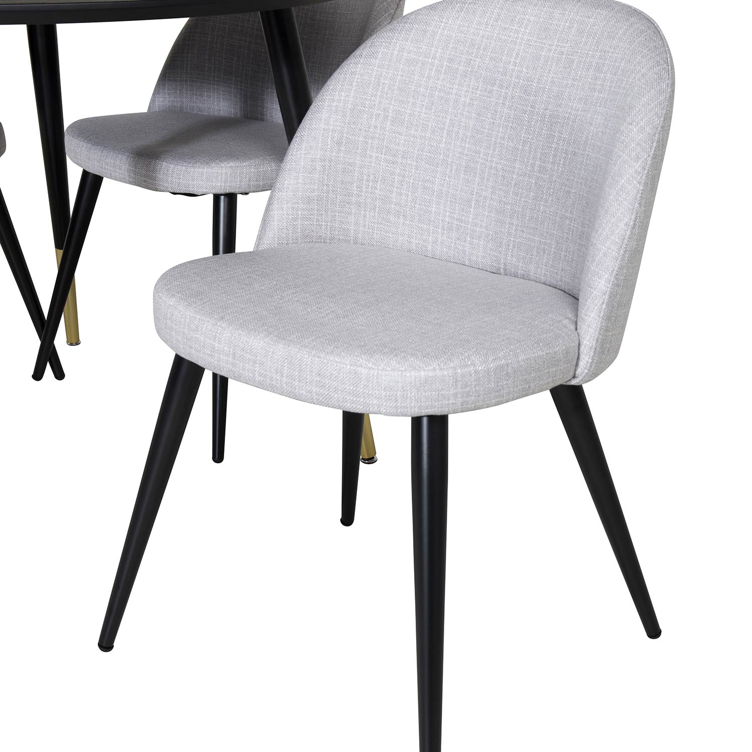 Spisegruppe Venture Home Dipp Ø115 cm med 4 Velvet Stoler