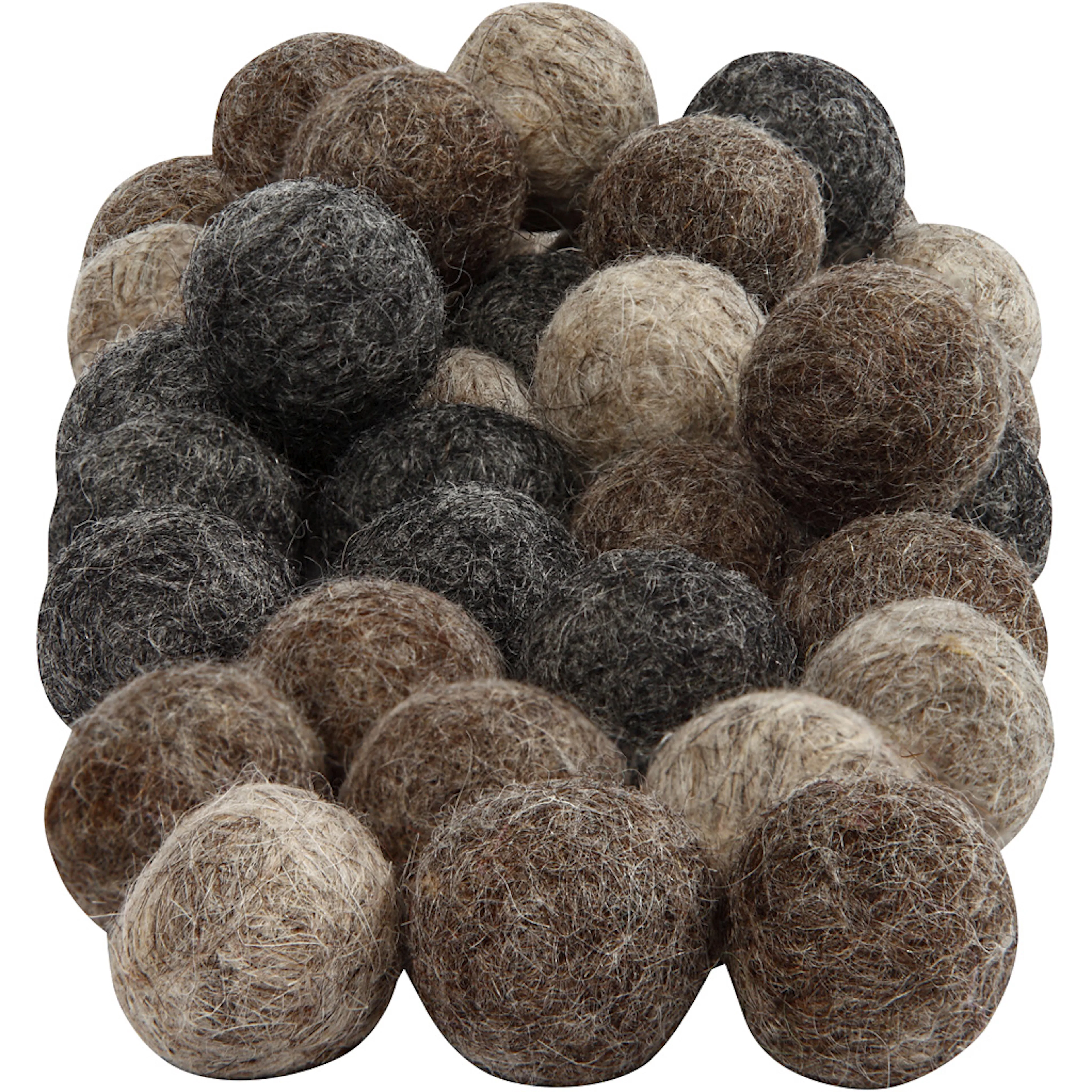 Ullpärlor, natur, Dia. 20 mm, 64 st./ 1 förp. Natur