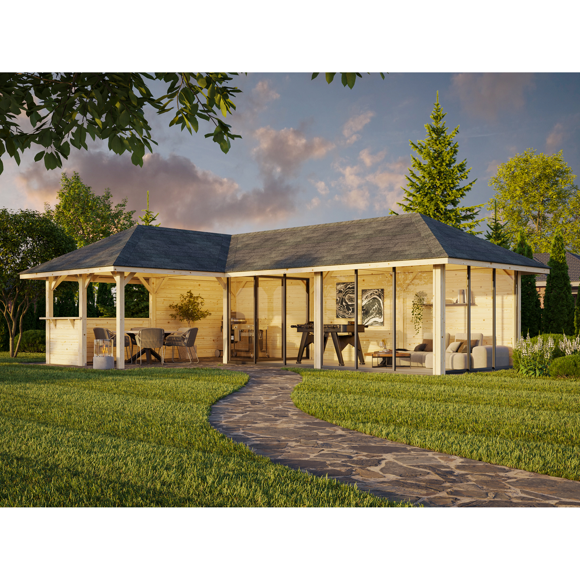 Hagestue Palmako Bianca 33,2 m2 Sett 221 Slide