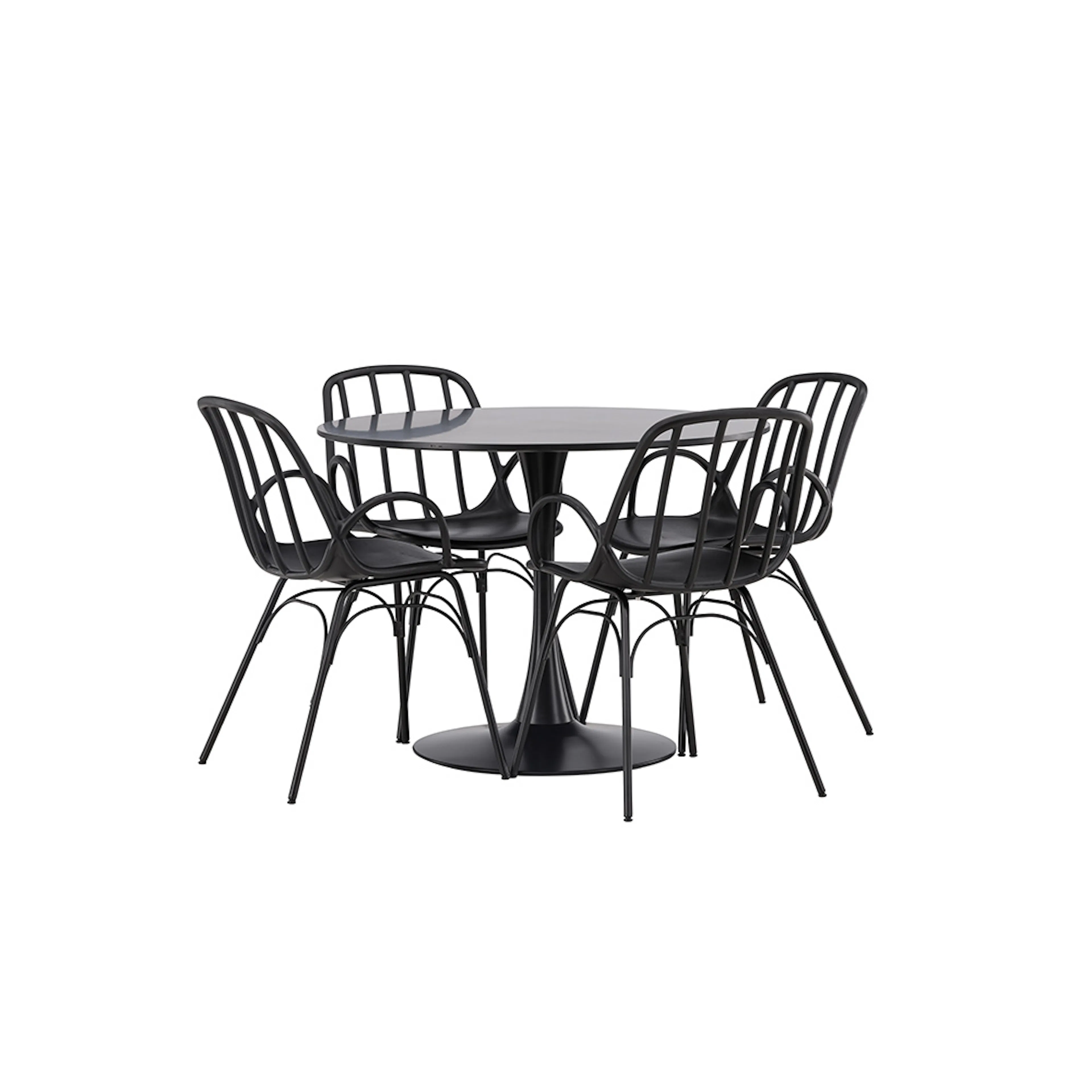 Spisegruppe Venture Home Glade Ø 100 cm med 4 Dyrön Stoler