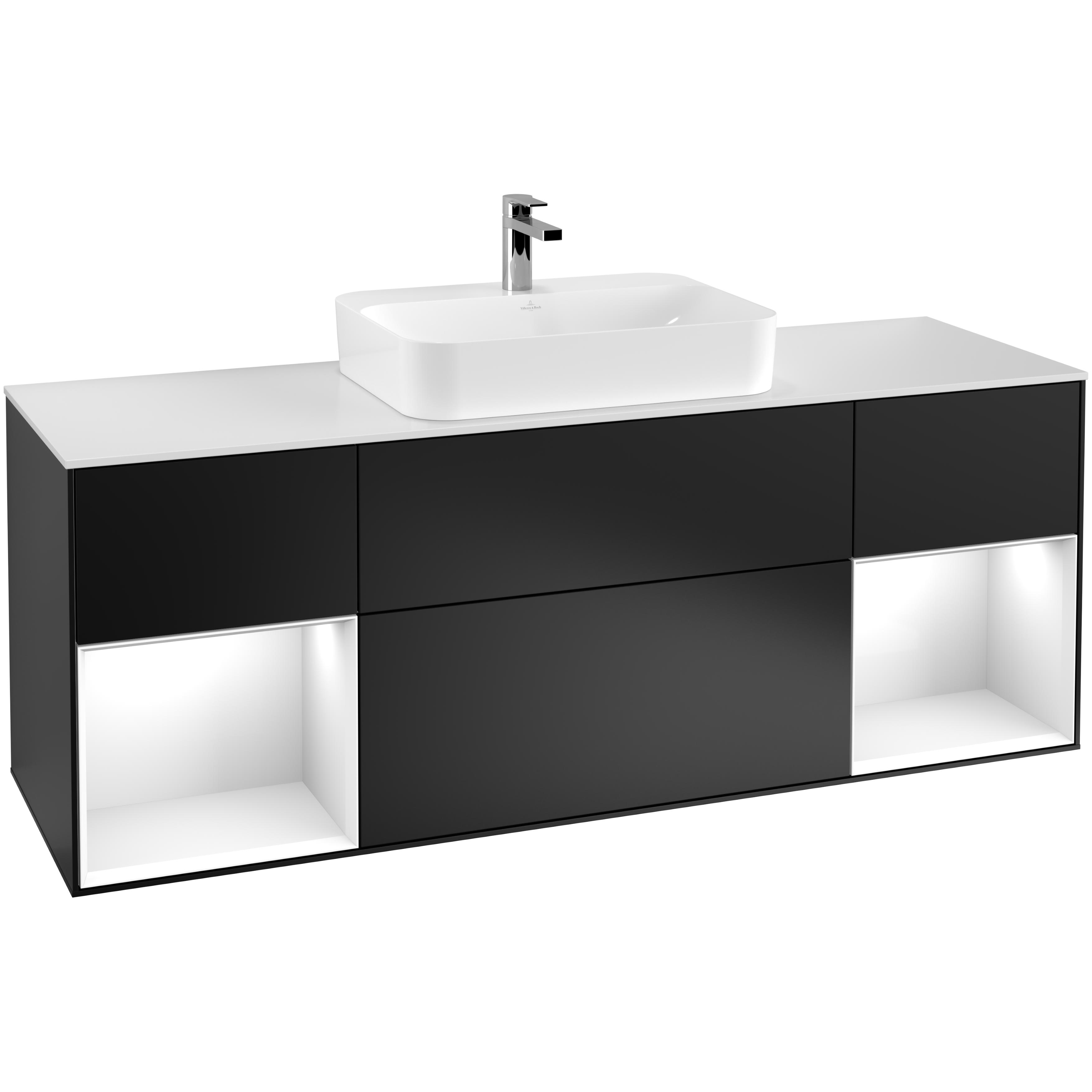 Tvättställsskåp Villeroy & Boch Finion med Två Hyllor och Bänkskiva för Ytmonterat Tvättställ