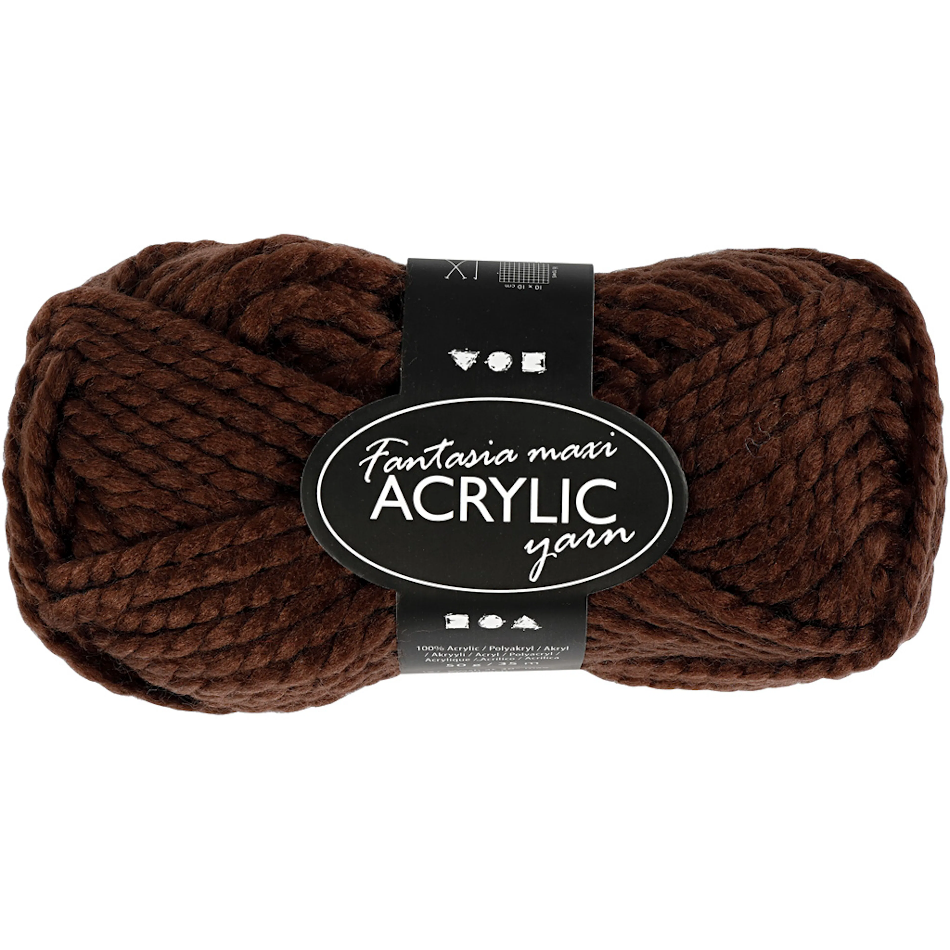 Fantasia Akrylgarn, brun, 50 g/ 1 nystan Brun
