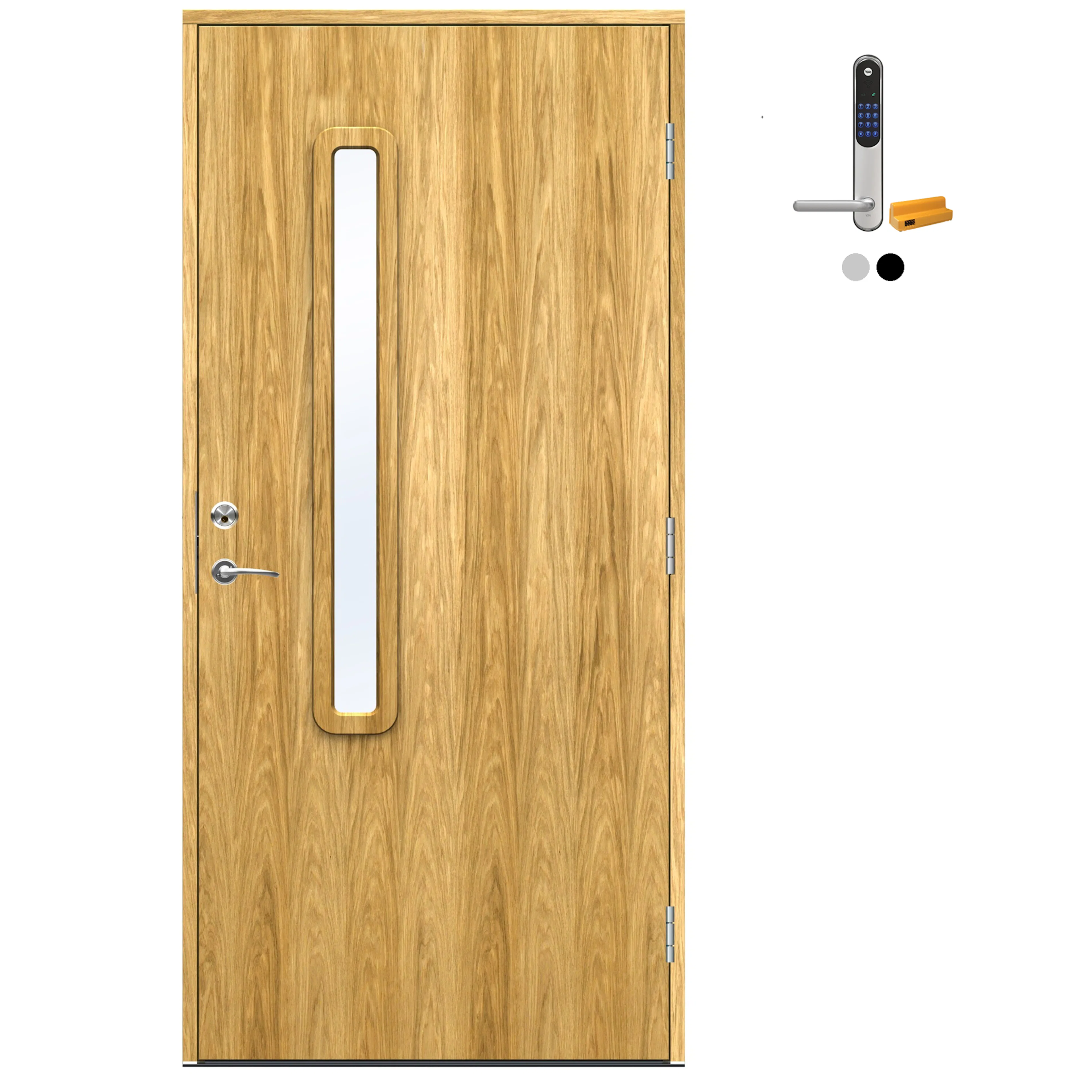 Ytterdør Swedoor Advance-Line Nordic Ribe Eik med Yale Doorman Classic Home