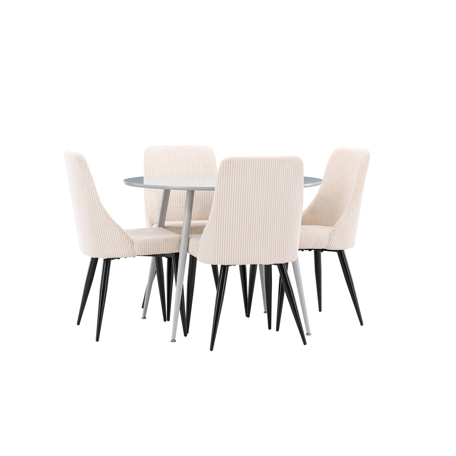 Spisegruppe Venture Home Plaza Ø100 med 4 stk Leone Stoler