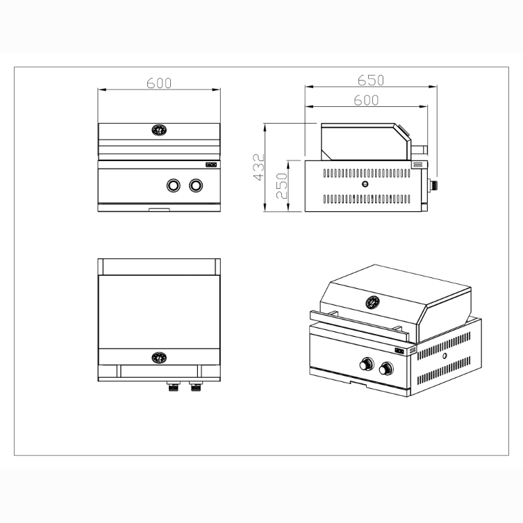 Gassgrill Myoutdoorkitchen Nordic Line Black 201SS NO - LPG