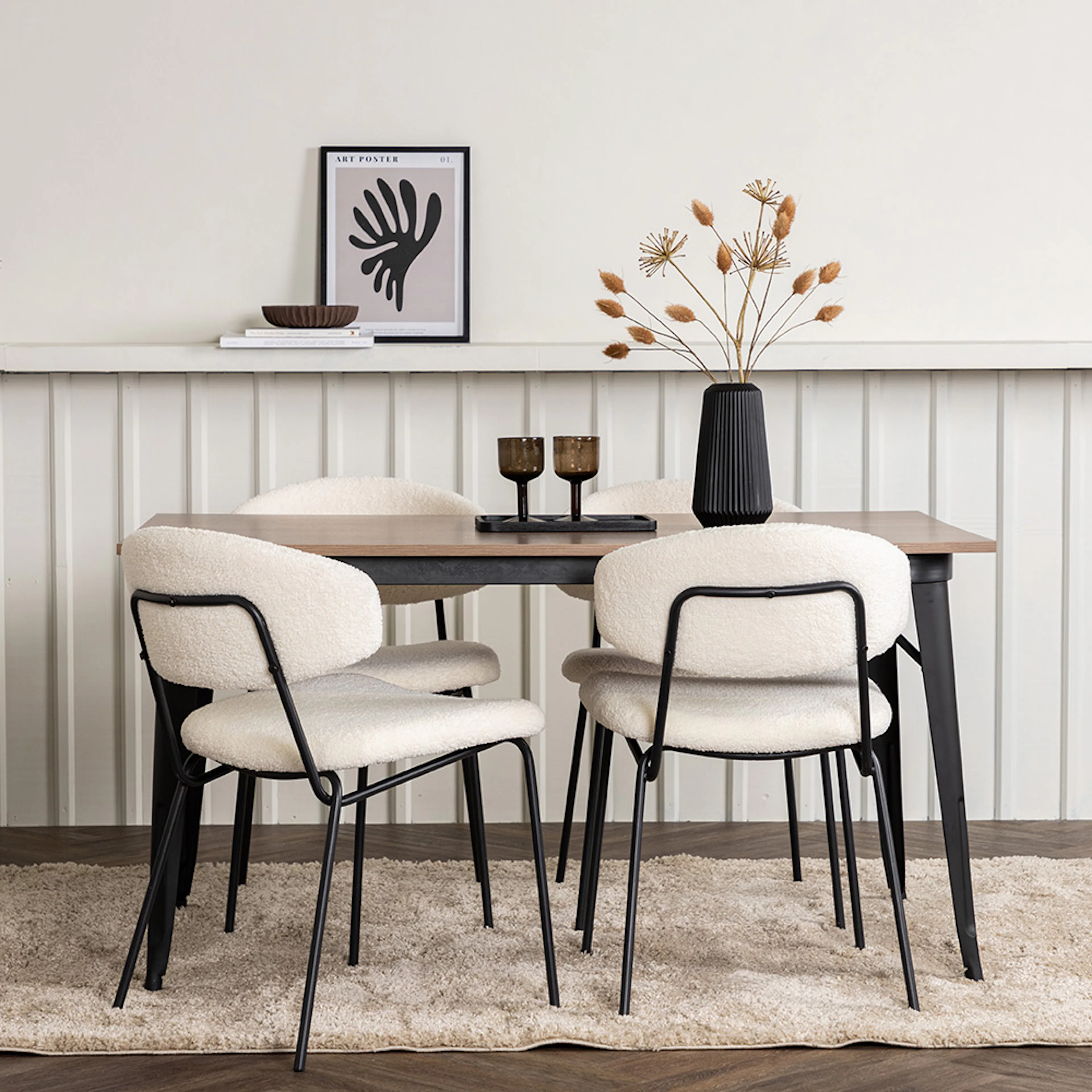 Spisegruppe Venture Home Tempe med 4 Chico Stoler