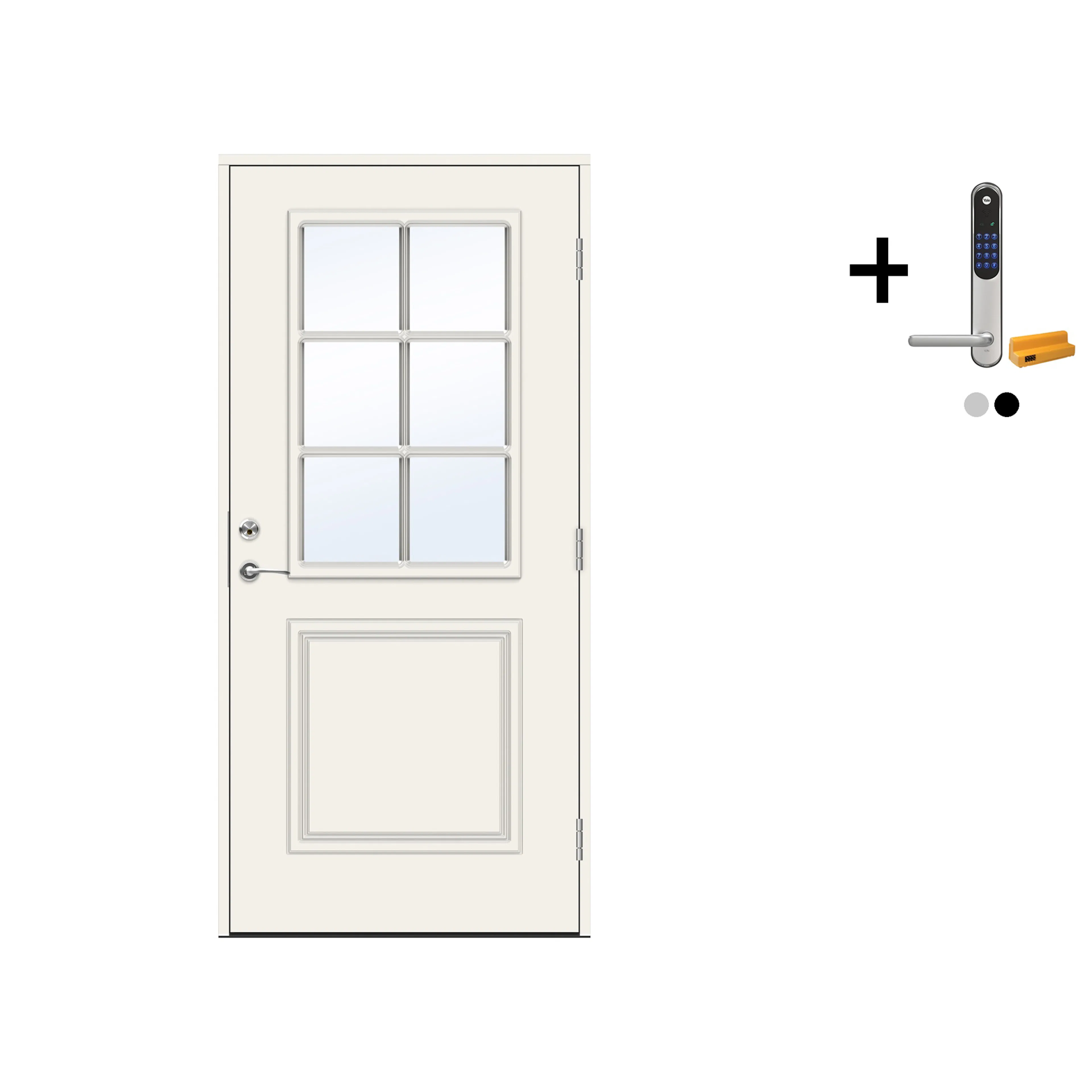 Ytterdør Swedoor Advance-Line Classic Smetana med Yale Doorman Classic Home