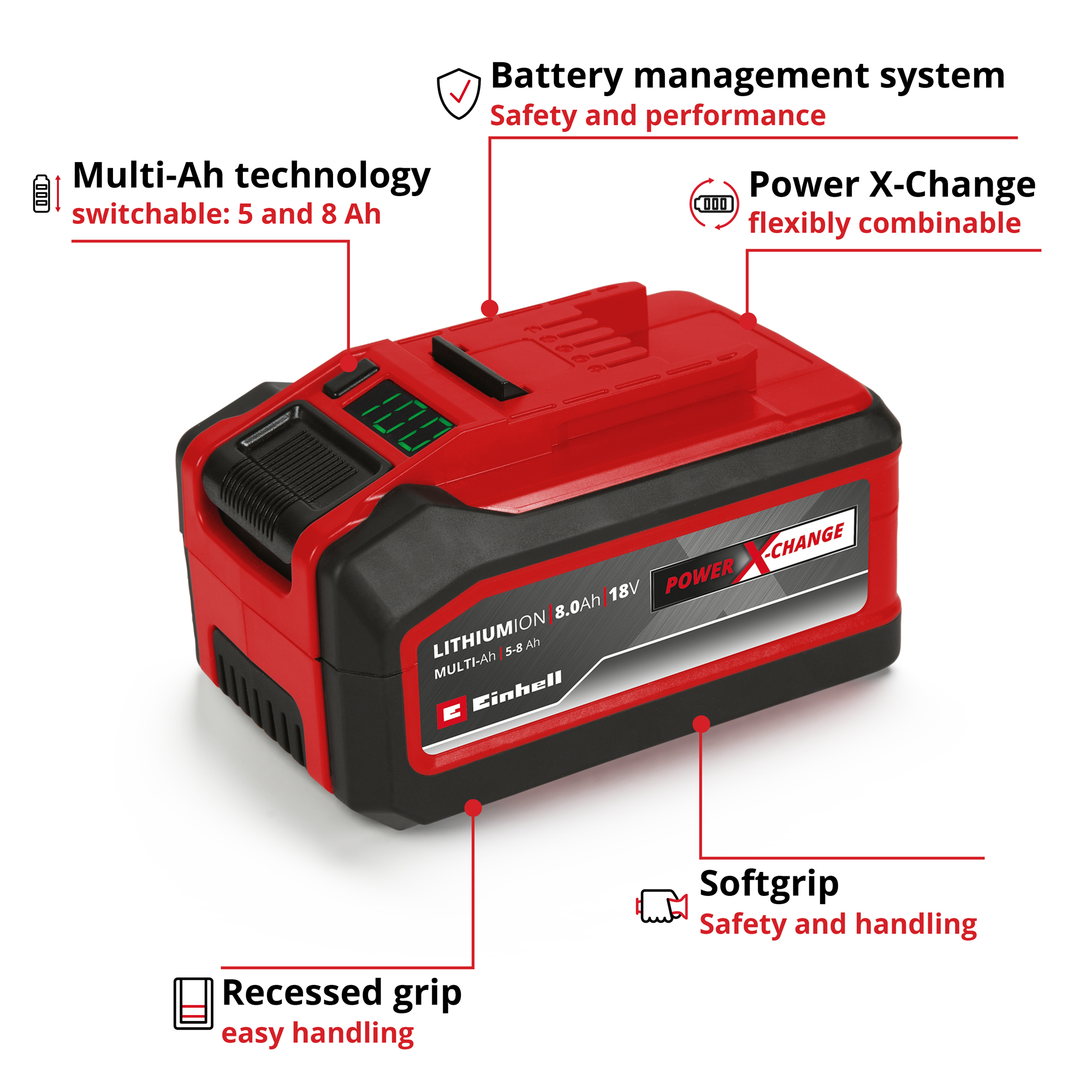 Batteri Einhell PXC+ 18V 5-8Ah MULTI
