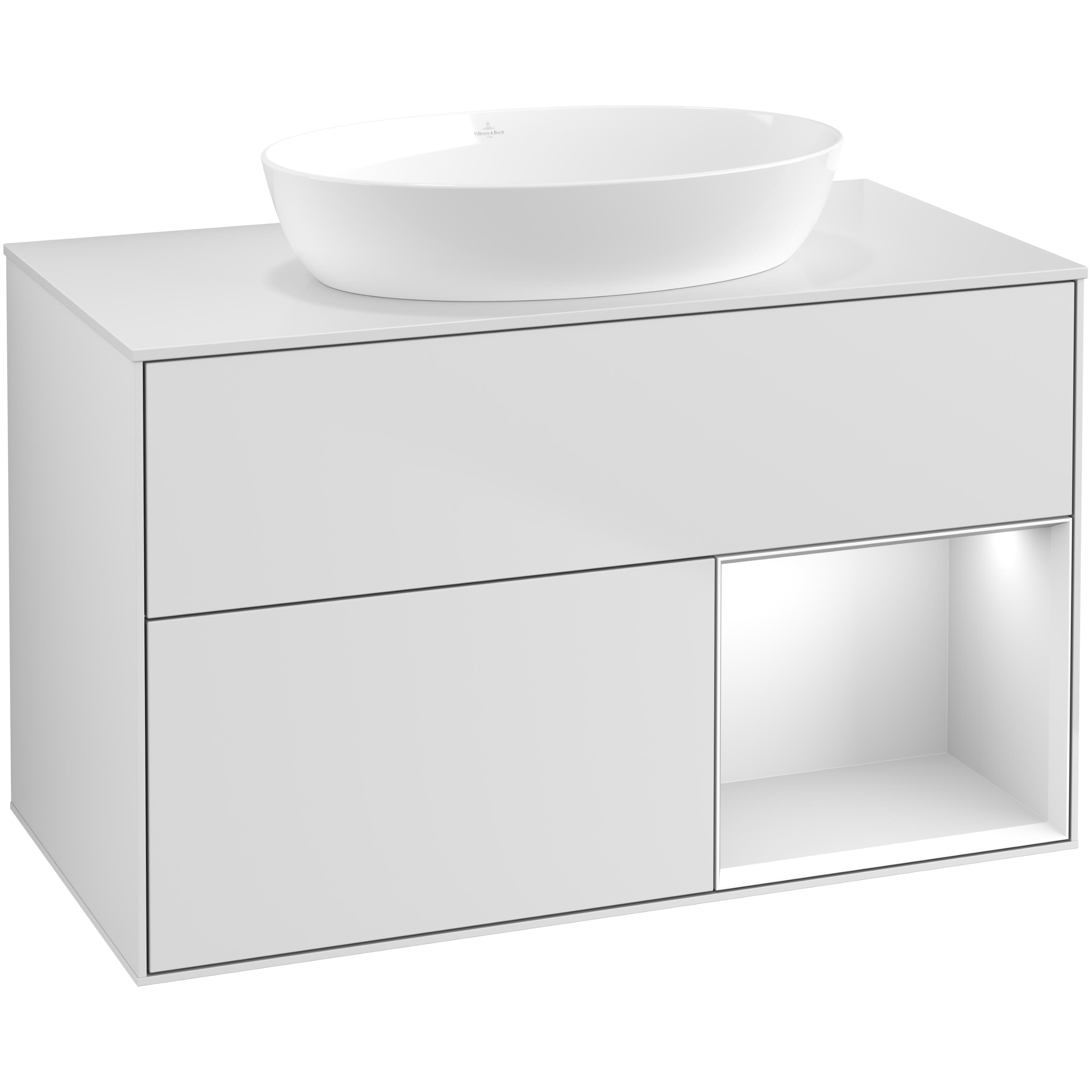 Tvättställsskåp Villeroy & Boch Finion med 2 Lådor Hylla och Bänkskiva för Fristående Tvättställ från Artis & Collaro | badrum - badrumsmobler - tvattstallsskap-och-kommod | KakelKungen
