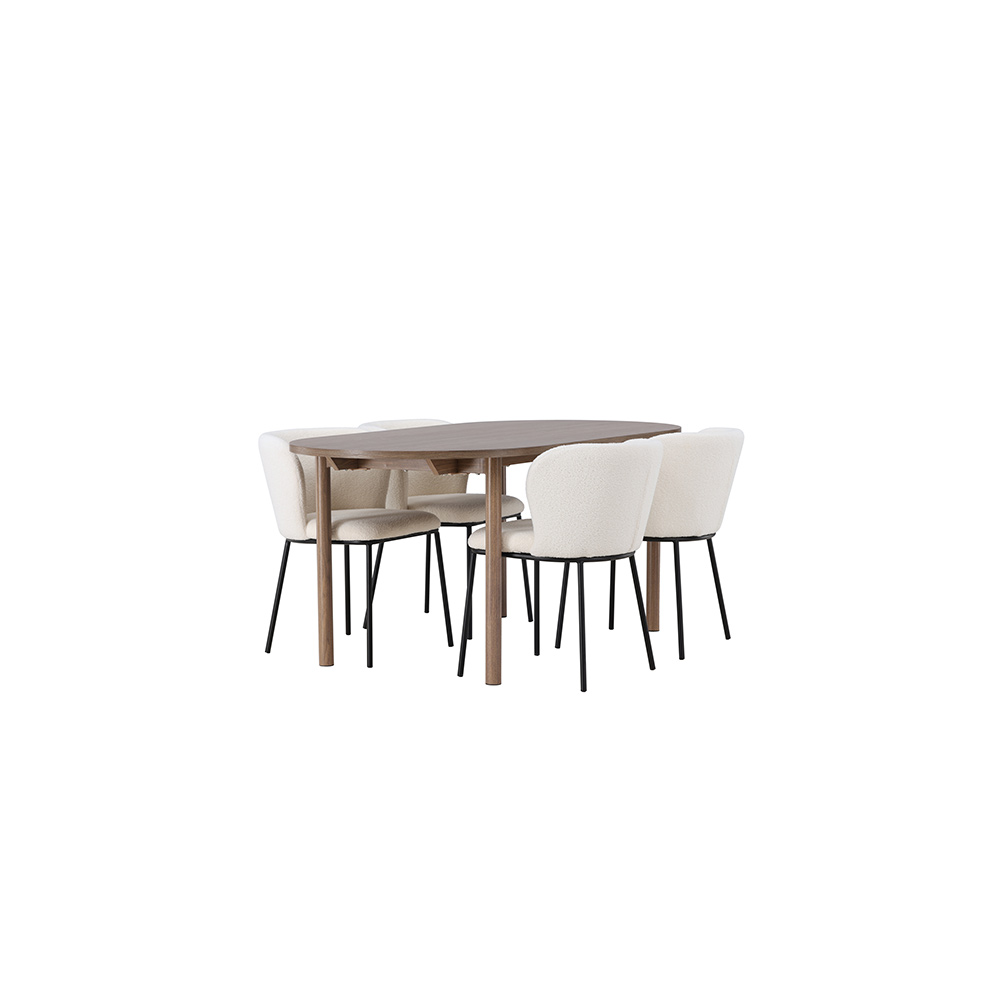 Spisegruppe Venture Home Andy med 4 stk Edina Stoler