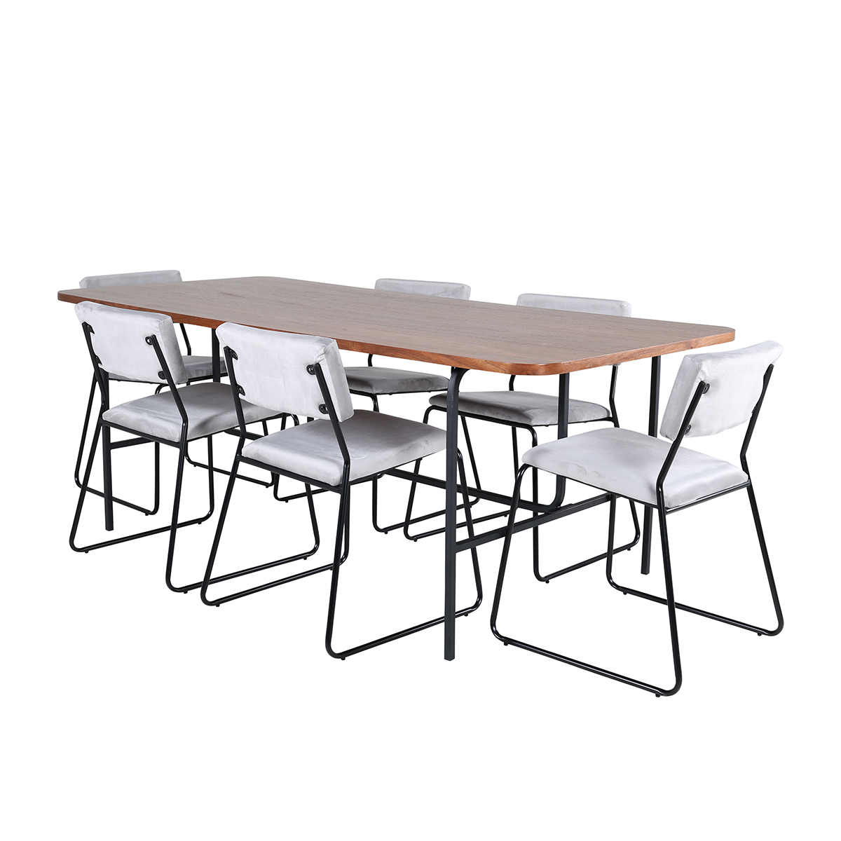 Spisegruppe Venture Home Chicago Spisebord og Kungshamn Spisestol Brun