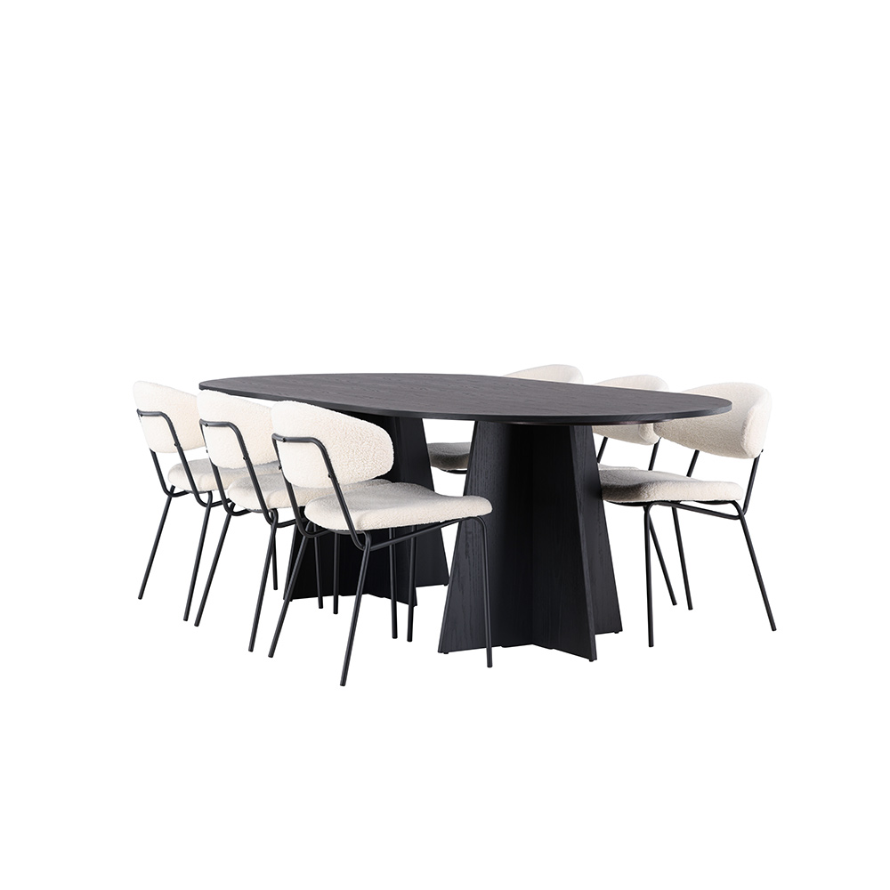 Spisegruppe Venture Home Bootcut Oval med 6 Chico Stoler
