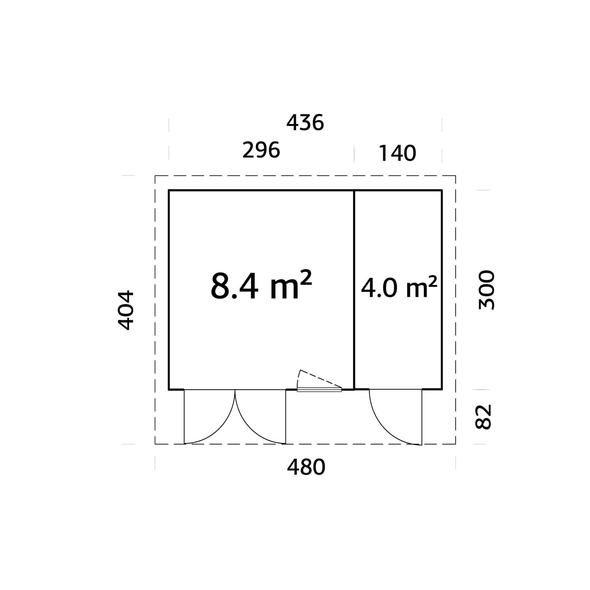 Hagestue Palmako Aurelia 13,1 m² (inv. 12,4 m²)