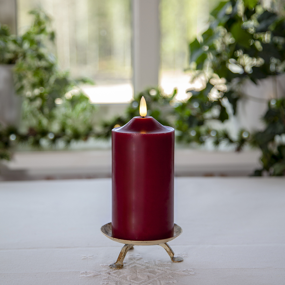 LED-Kubbelys Star Trading Flamme Rød