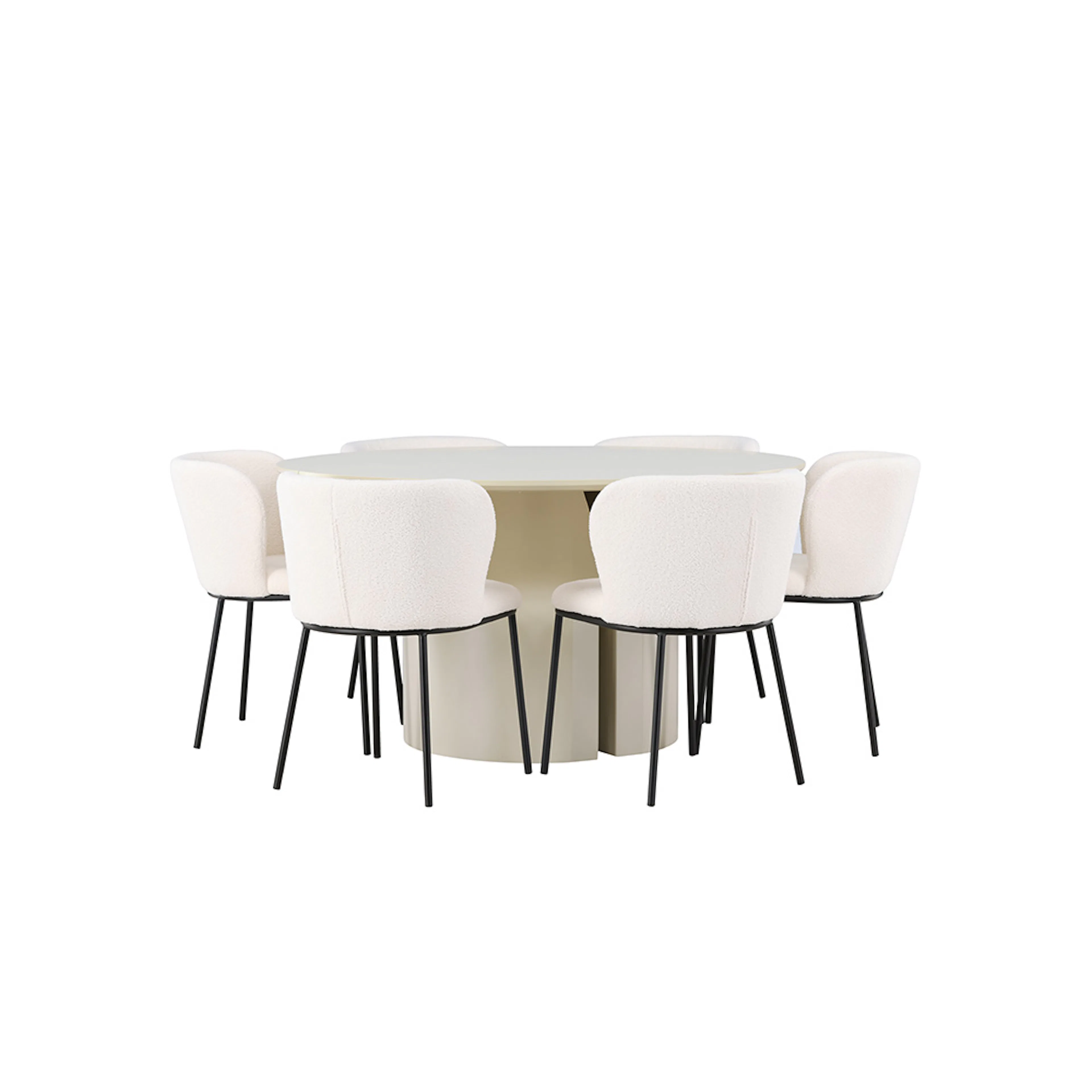 Spisegruppe Venture Home Sandvik med 6 Edina Stoler