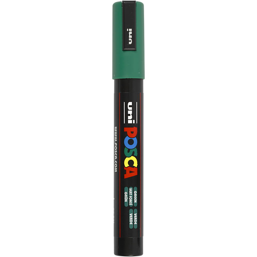 Posca Marker , grön, nr. PC-5M, spets 2,5 mm, 1 st. Grønn