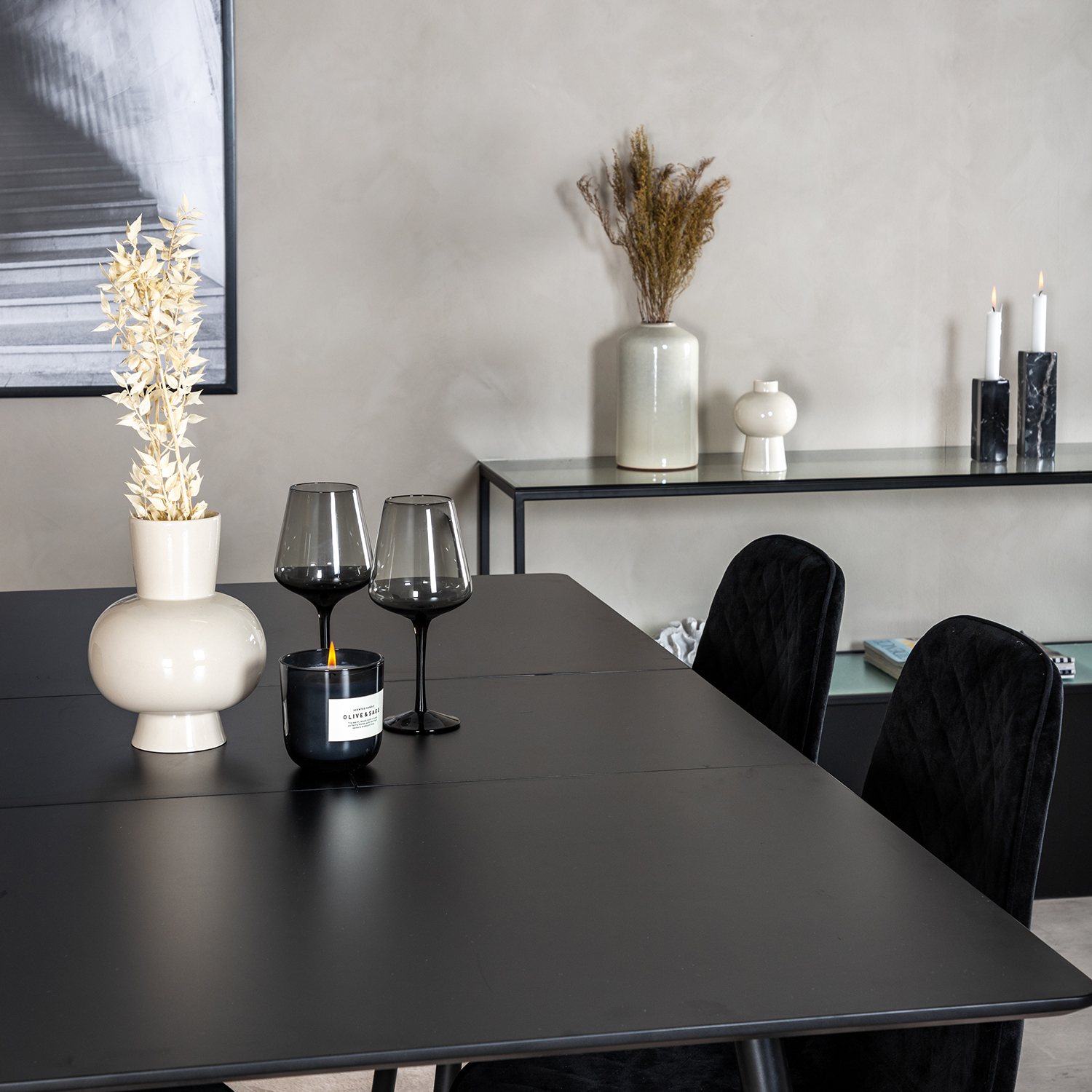Spisegruppe Venture Home Silvia med Innleggsplate og 4 Phoi Stoler