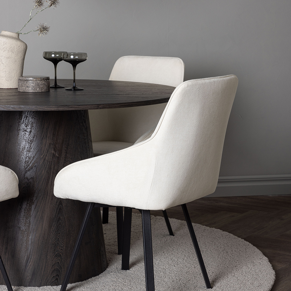 Spisegruppe Venture Home Lanzo Ø120 cm med 4 stk Rosie Stoler