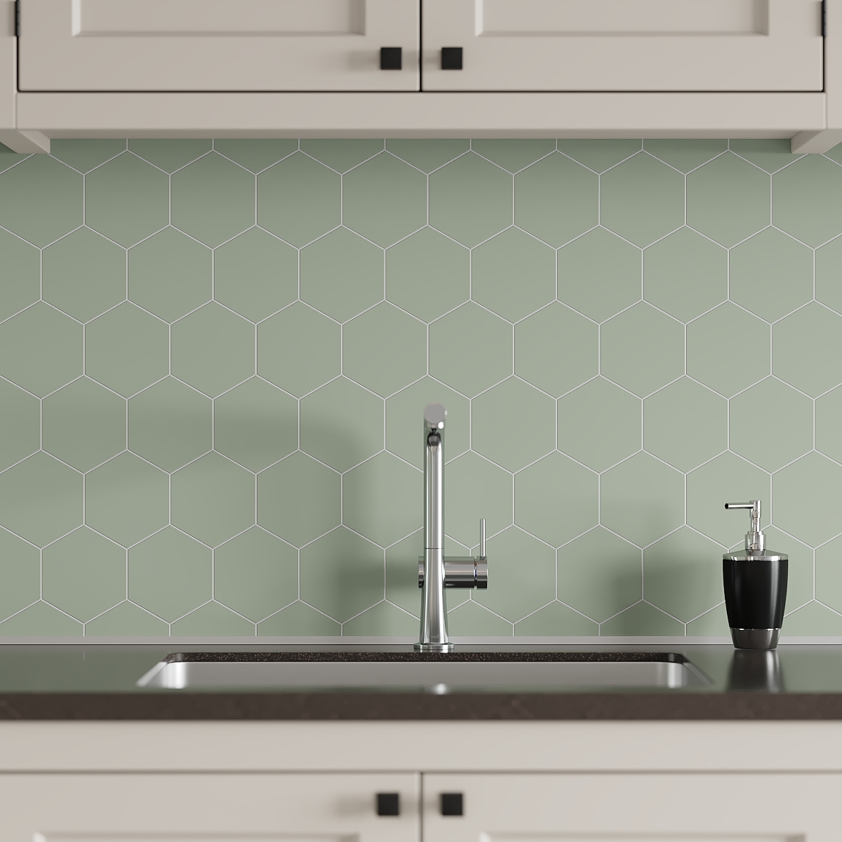 Kitchen Board Fibo 5206-KM71 EM Olive Green Hexagon