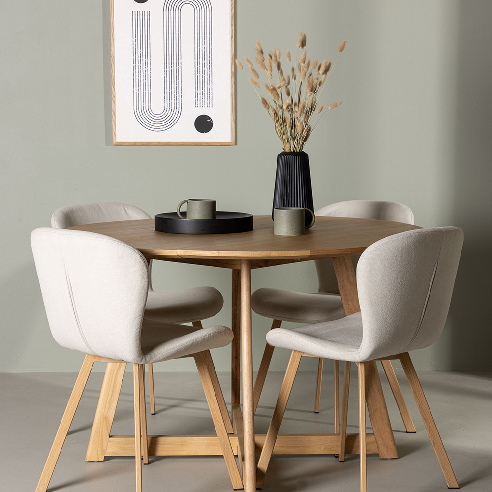 Spisegruppe Venture Home Yakidon Ø120 cm med 4 stk Lilja Stoler