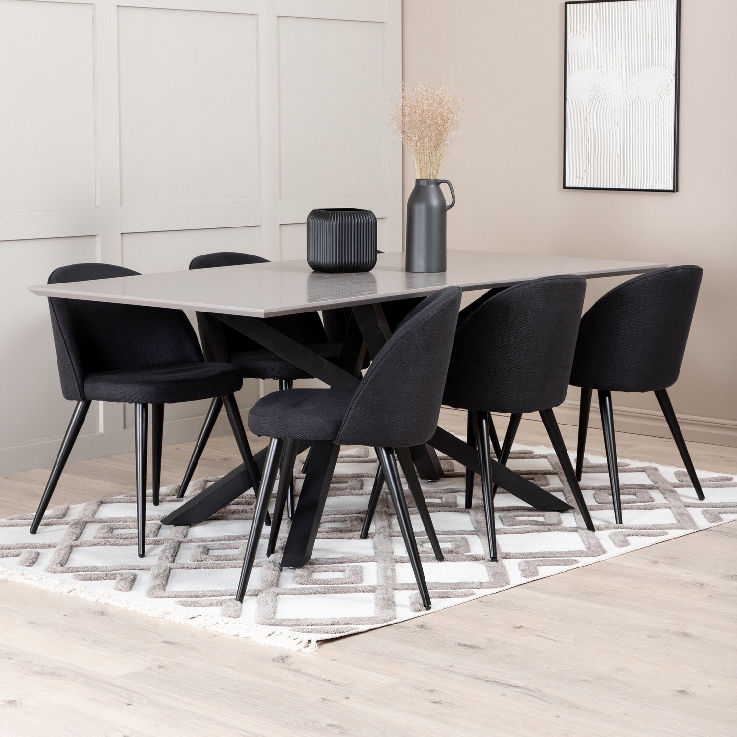 Spisegruppe Venture Home Piata med 6 Valentina Stoler GR22263