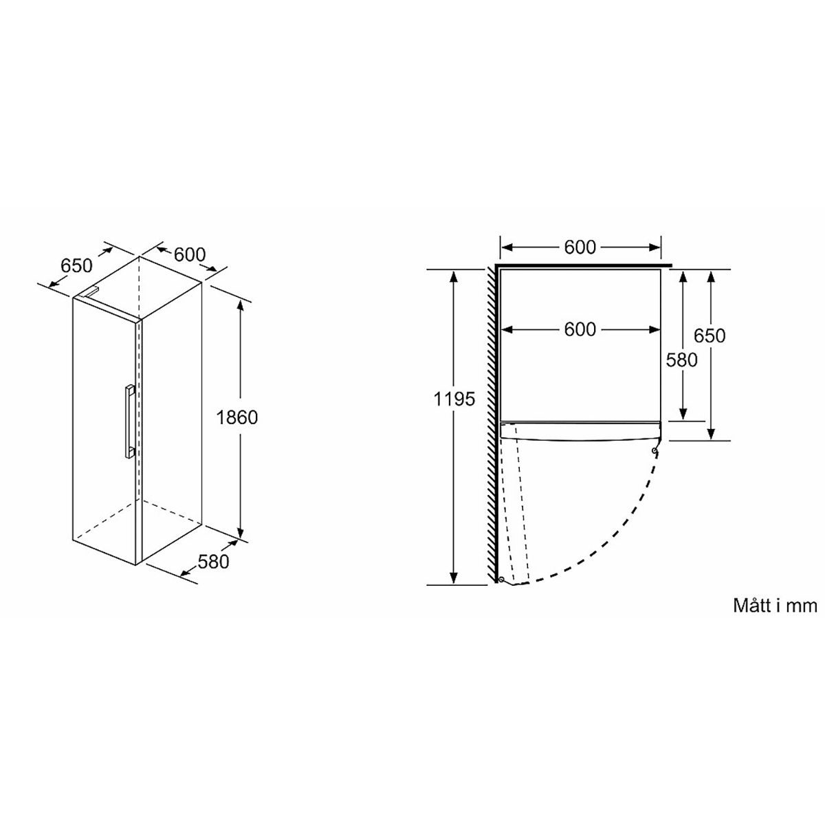 Frittstående Kjøleskap Bosch KSV36FWDP Serie 4 Hvit