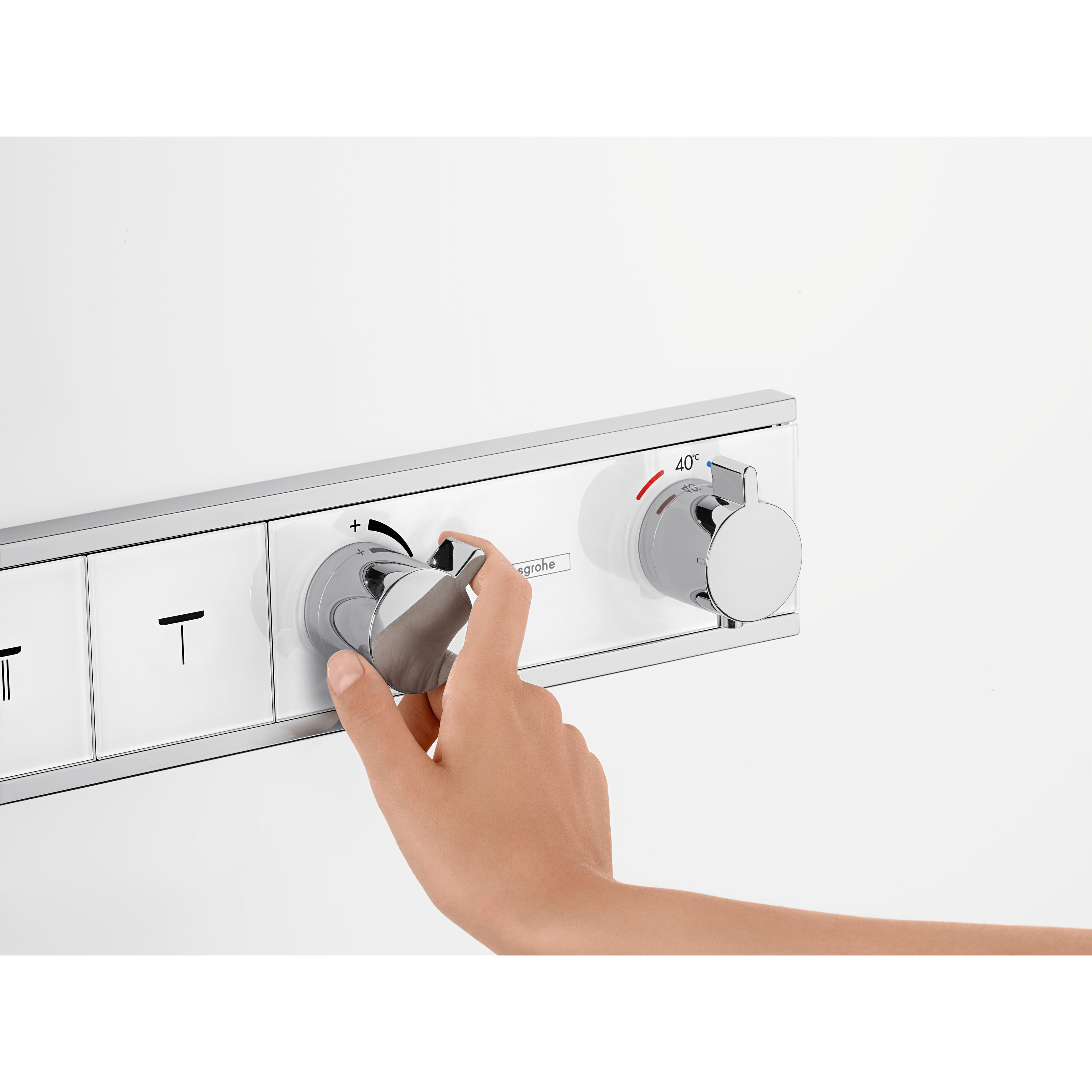 RainSelect Termostat för inbyggnad 4 funktioner Hvit/Krom