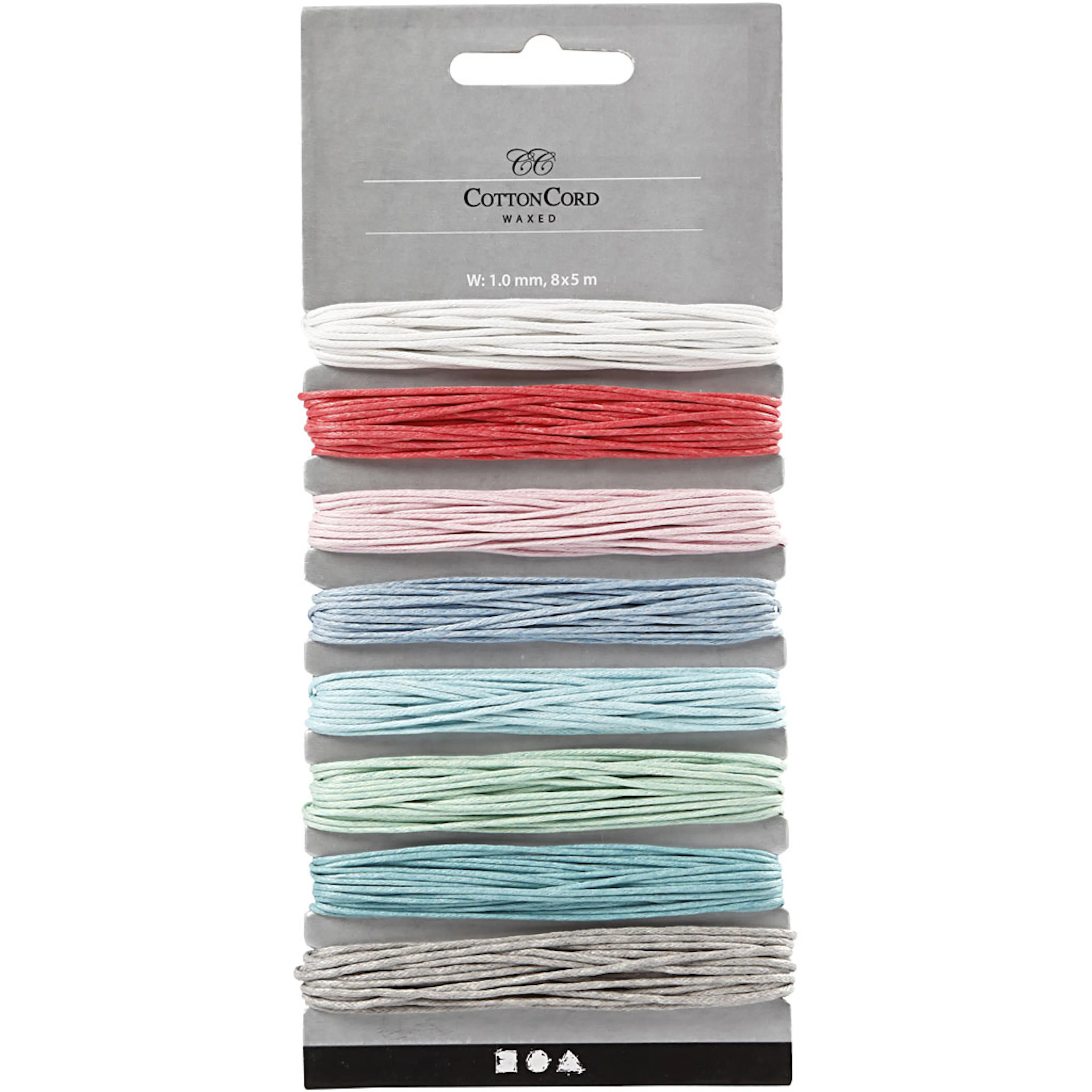 Bomullssnor Creativ Company Blandede Lyse Farger Tykkelse 1 mm 8x5 m/1 Pk