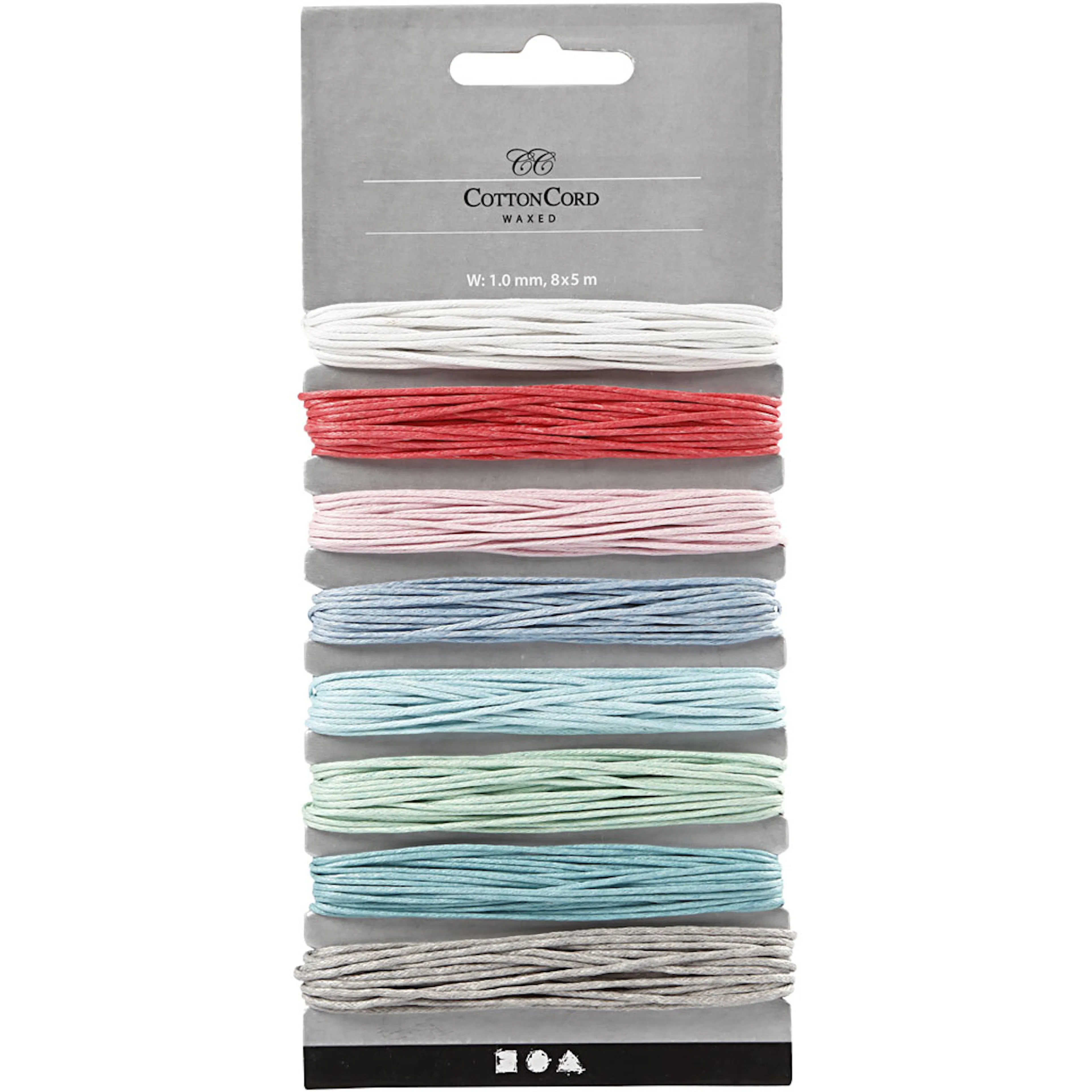Bomullssnor Creativ Company Blandede Lyse Farger Tykkelse 1 mm 8x5 m/1 Pk