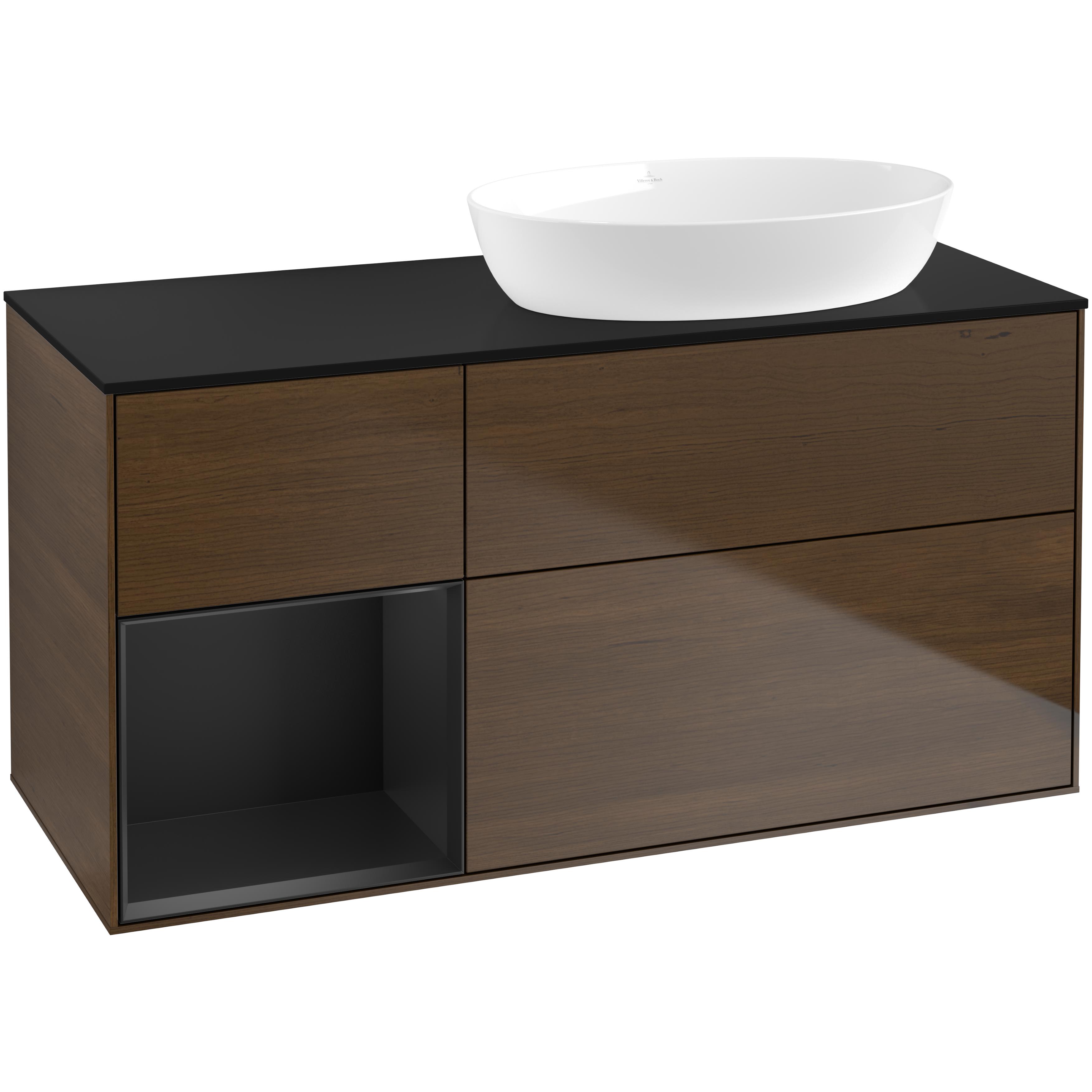 Tvättställsskåp Villeroy & Boch Finion med 3 Lådor Hylla och Bänkskiva för Ocentrerat Tvättställ från Artis & Collaro