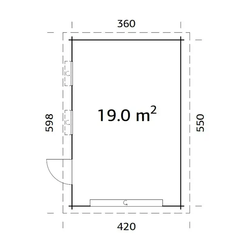 Garasje Palmako Rasmus 19 m2 med Leddport