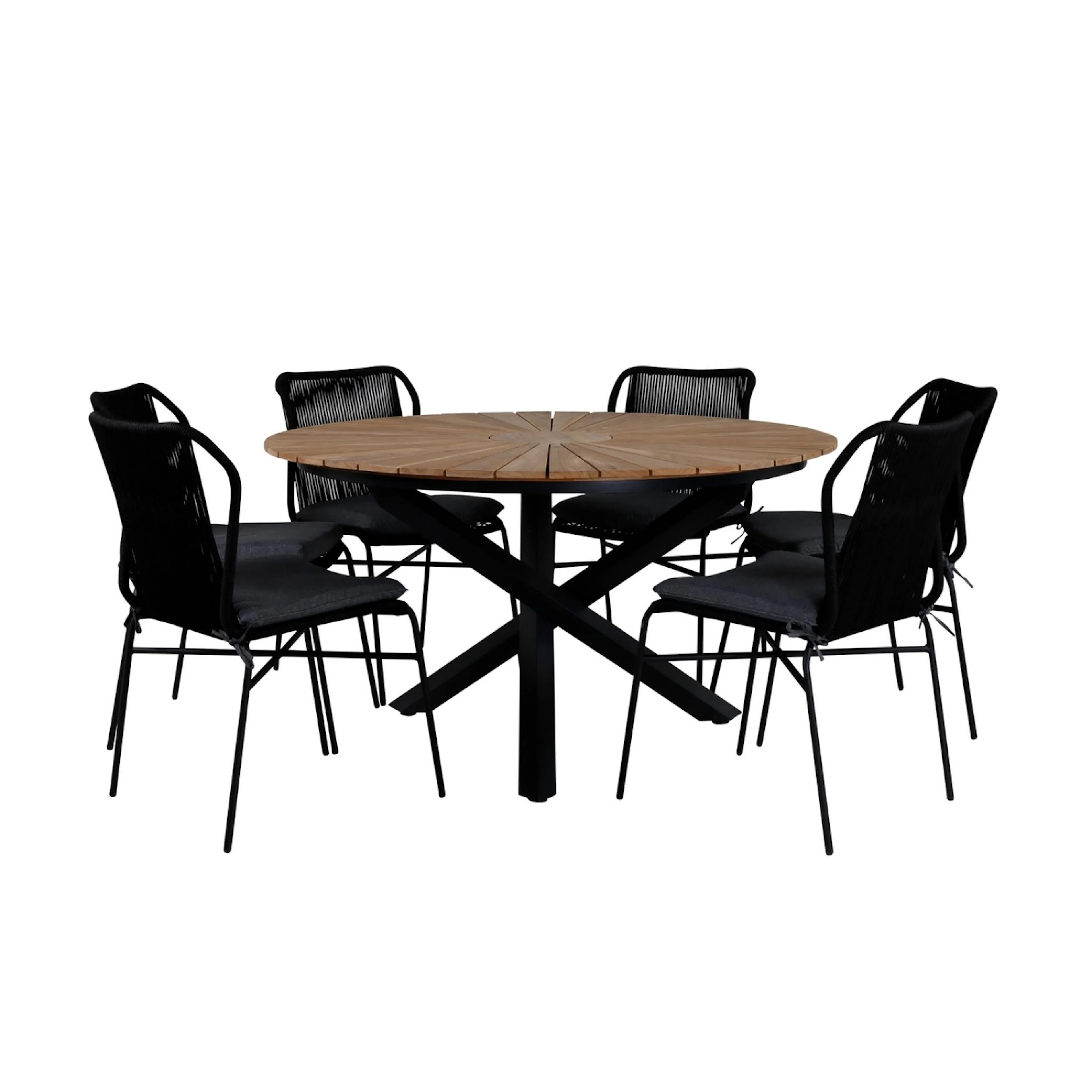 Spisegruppe Venture Home Meya med 6 Jefferson Stablebare Spisestoler