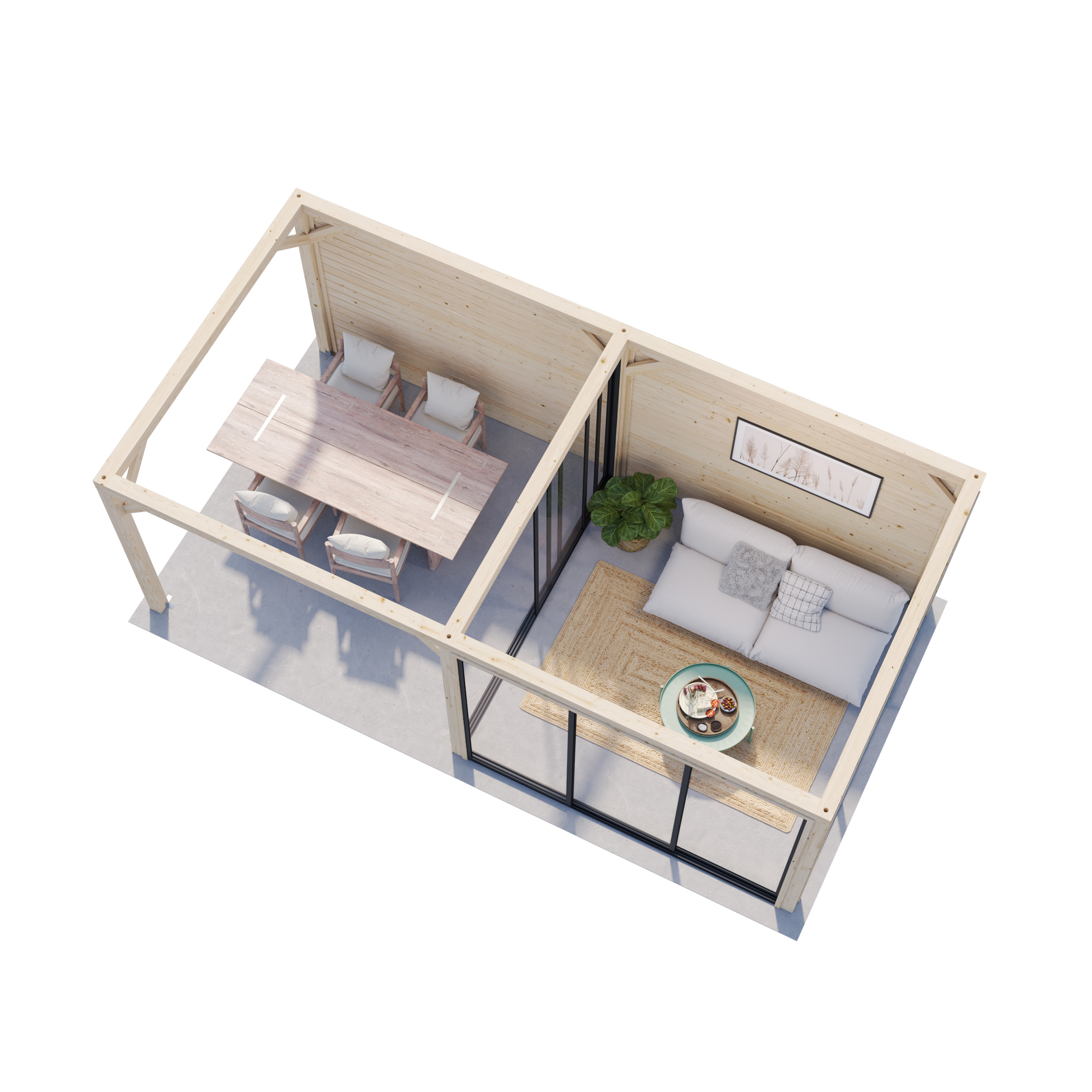 Hagestue Palmako Bianca 16,6 m2 Sett 206 Slide