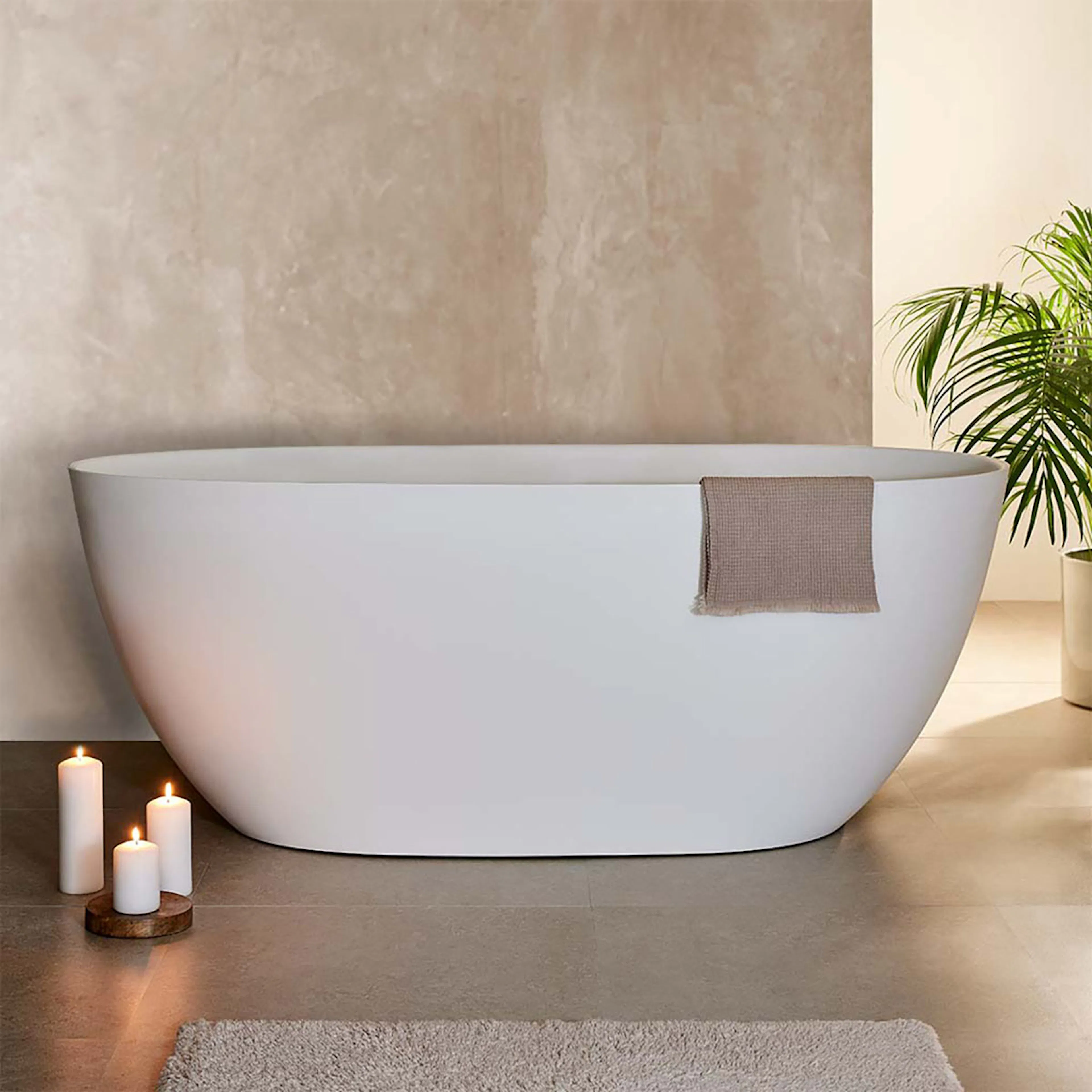 Badekar Bathlife Vila Støpemarmor 1600 Hvit